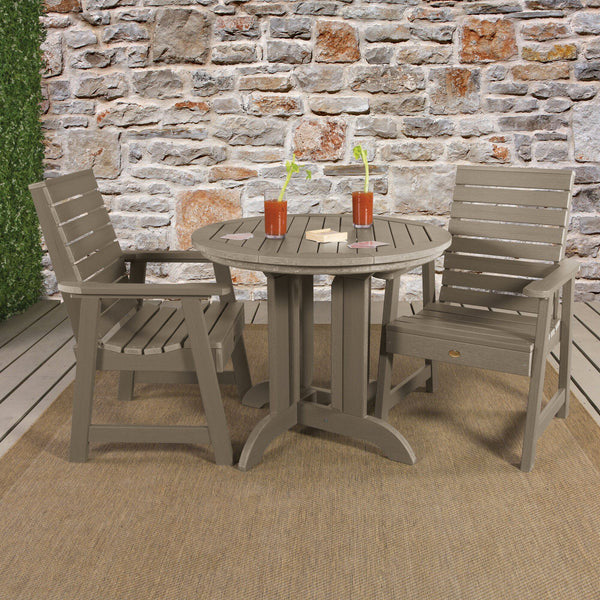 Weatherly 3-Piece Round Dining Table Set - 30 Inch Height Counter Table for Kitchen, Breakfast Nook & Small Spaces - Perfect for Apartments, Condos & Cozy Homes