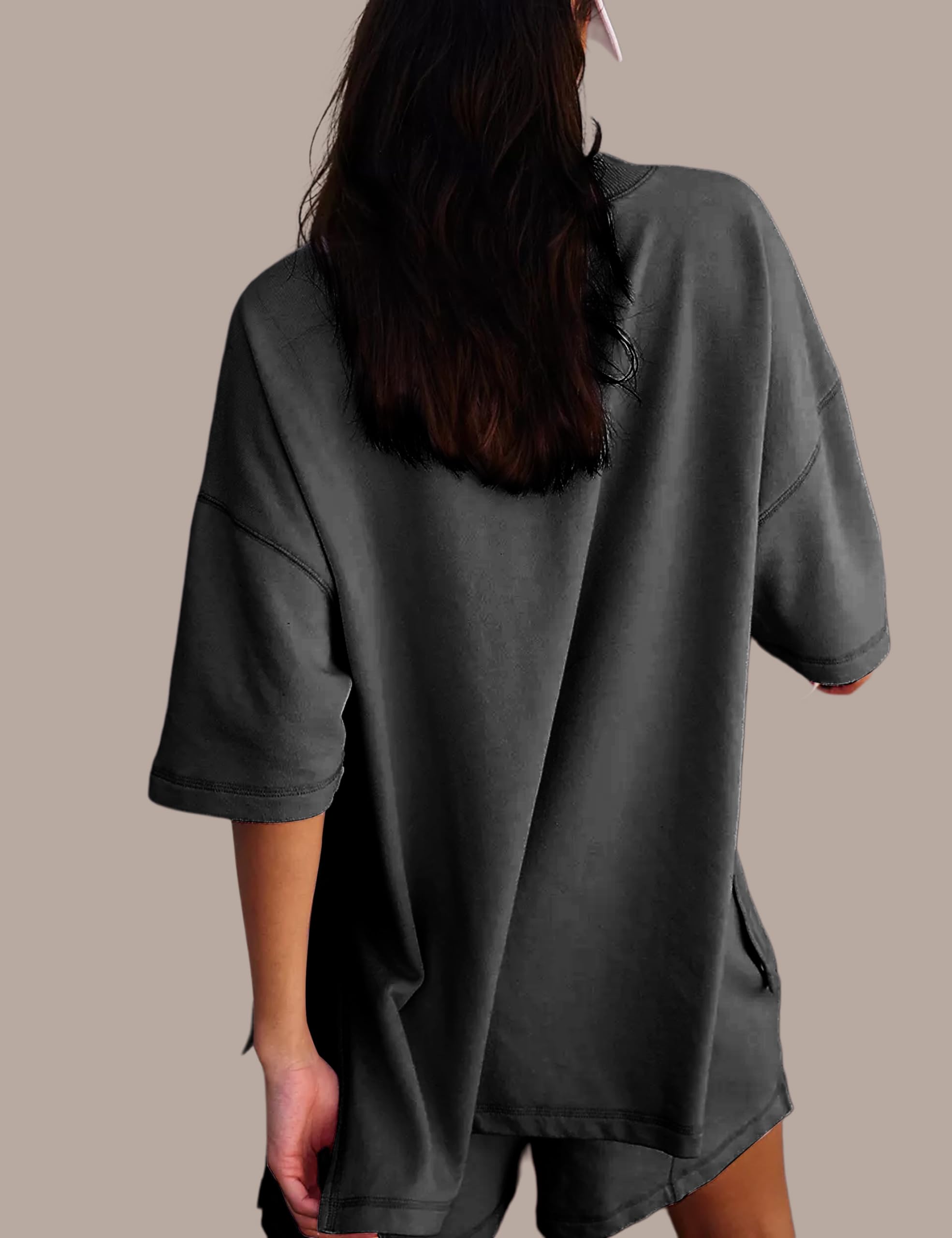 Women's 2 Piece Oversized Tracksuit Set - Short Sleeve Crop Top & Wide Leg Lounge Pants | Casual Sweatsuit for Women | Perfect for Yoga, Gym, Travel & Home Relaxation