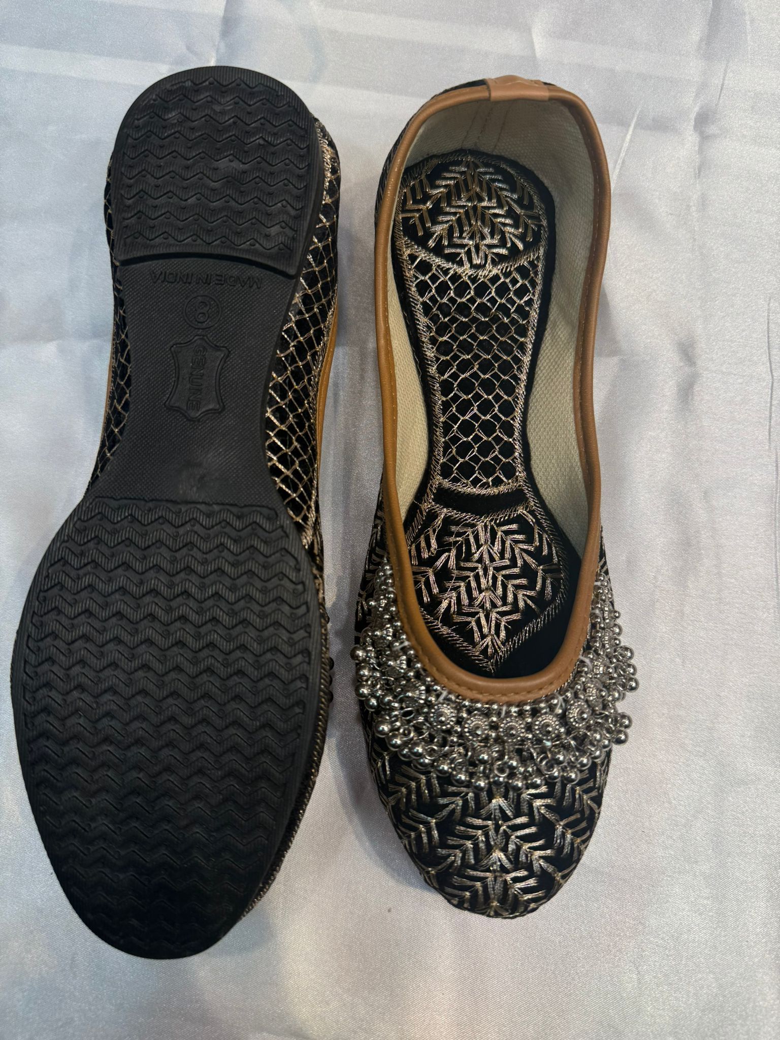 Trending Black and Gold Ghungroo Jutti for Women - Extra Soft & Stylish Indian Flats for Dance, Weddings, and Festive Occasions