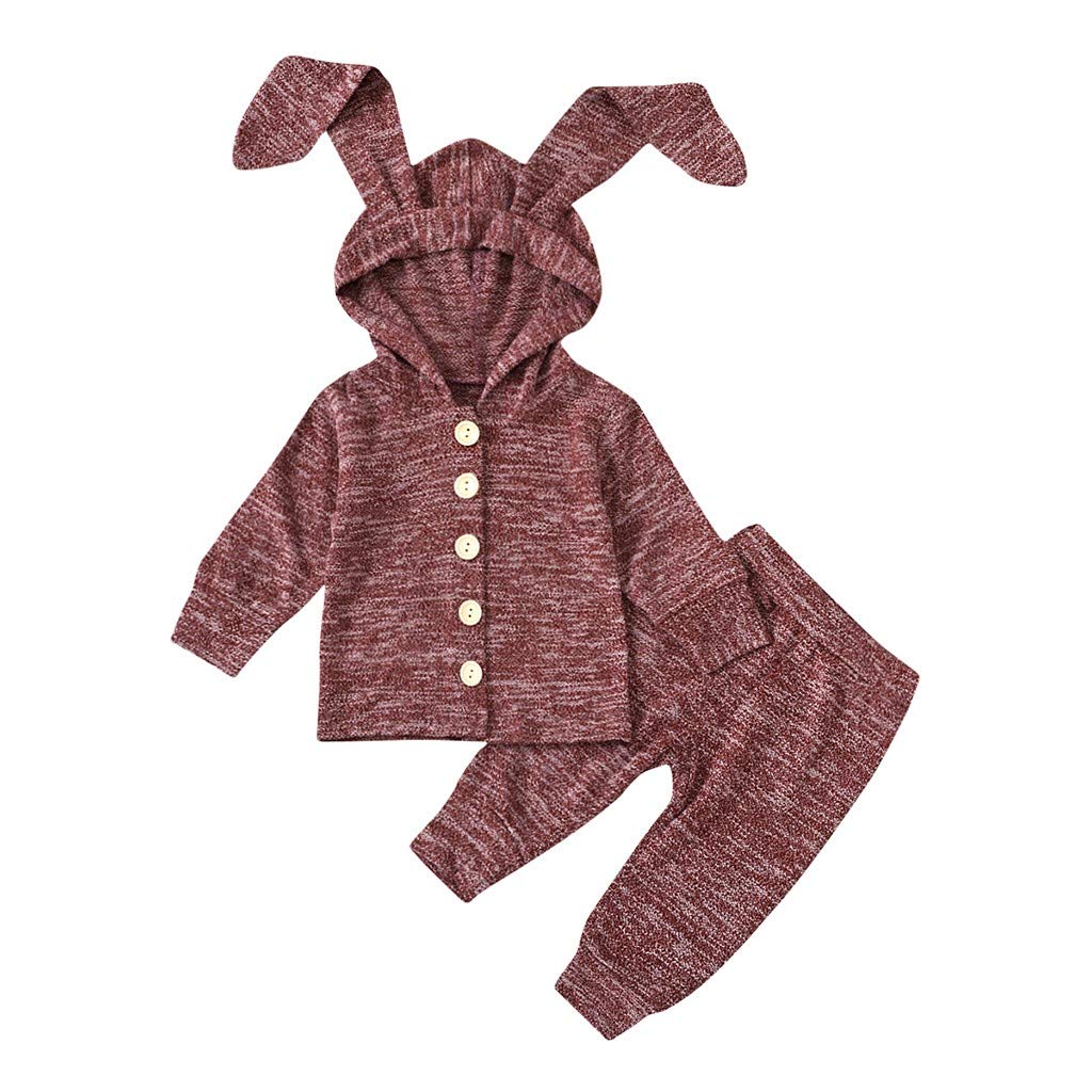 Golden Girls Newborn Baby Long Sleeve Hoodie & Pants Set - Cute Ears Design Outfit for Infant Girls | Perfect for Photo Shoots, Birthday Gifts & Daily Wear