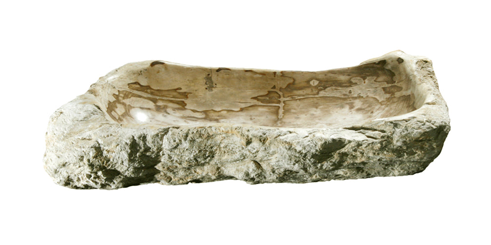 Natural Petrified Wood Bathroom Sink - 25-30 Inch Vintage Stone Basin for Rustic Home Decor | Perfect for Farmhouse, Cabin & Luxury Bathroom Designs
