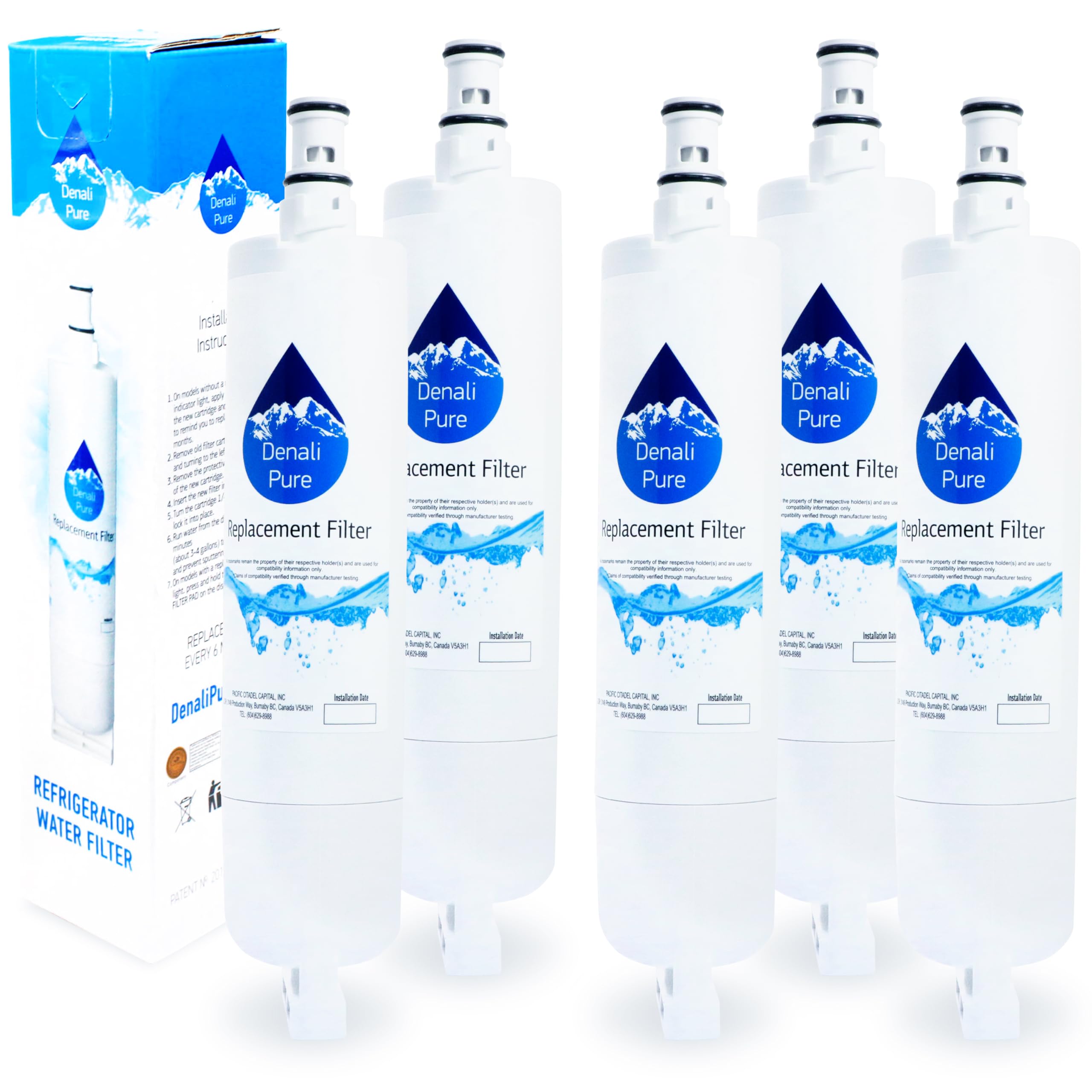 5-Pack Replacement Refrigerator Water Filter for Estate TS22AFXKQ08 - Compatible with Estate 4396508 & 4396510 Fridge Filters | Clean & Fresh Drinking Water for Home & Office Use