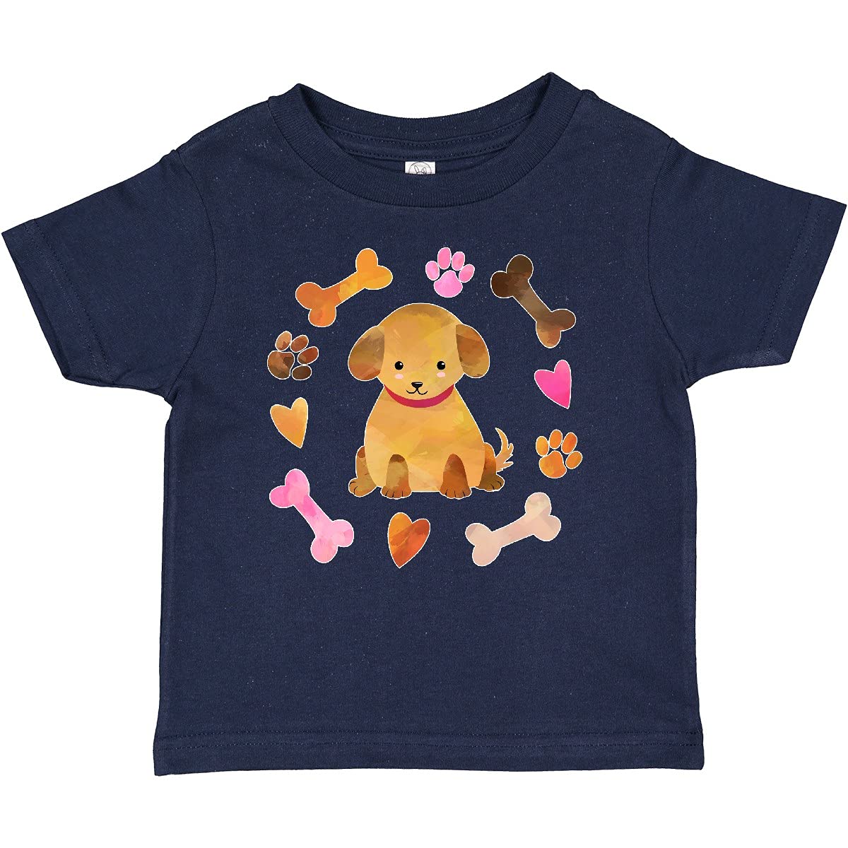 Inktastic Cute Puppy Valentine with Hearts and Bones Baby T-Shirt - Adorable Dog Lover Outfit for Valentine's Day, Birthday & Family Photos