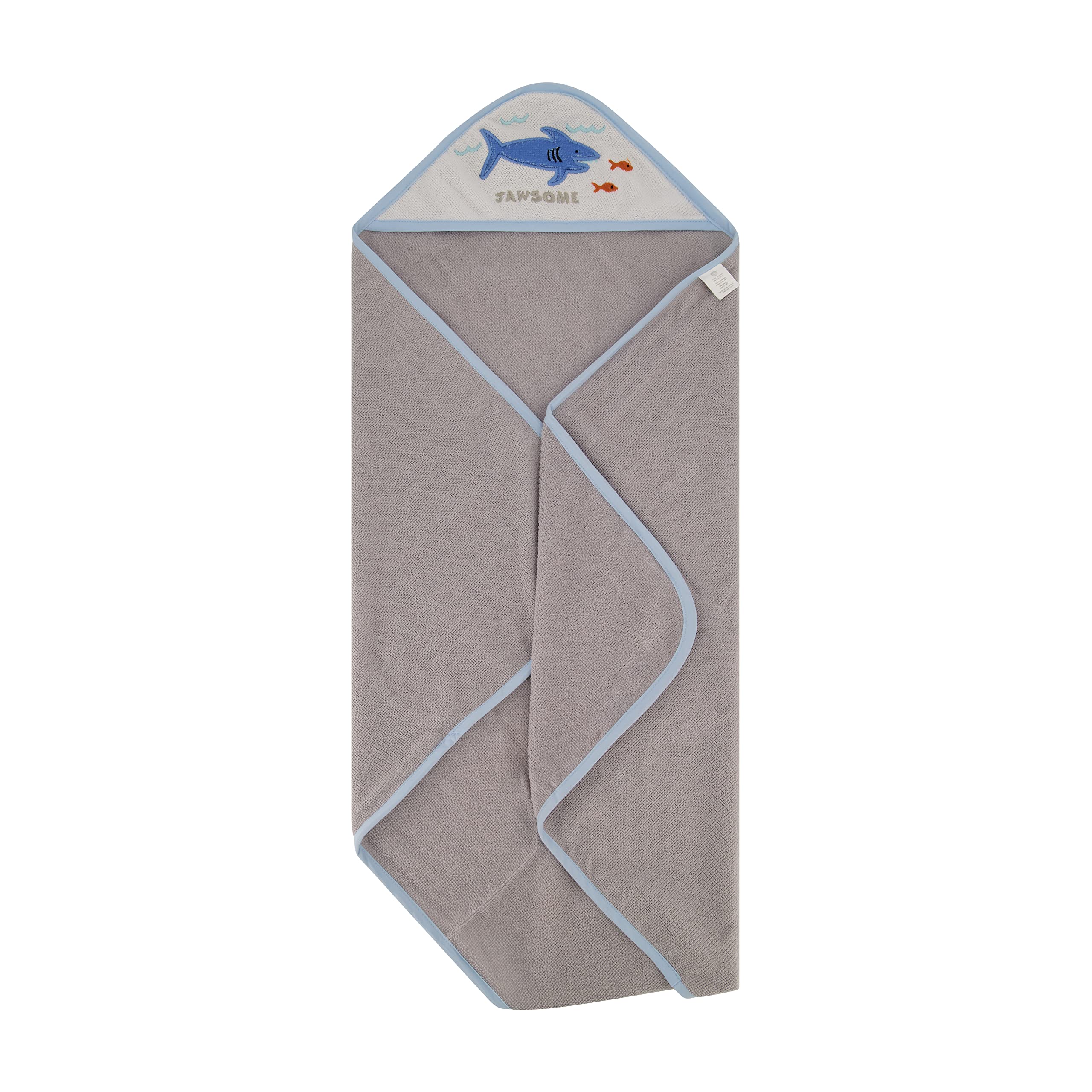 Cudlie Buttons & Stitches 3 Pack Baby Boy Hooded Towels - Soft Rolled/Carded Bath Towels with Jawsome Shark Print (GS71723) - Perfect for Newborn, Infant & Toddler Bath Time, Swimming & Beach Outings
