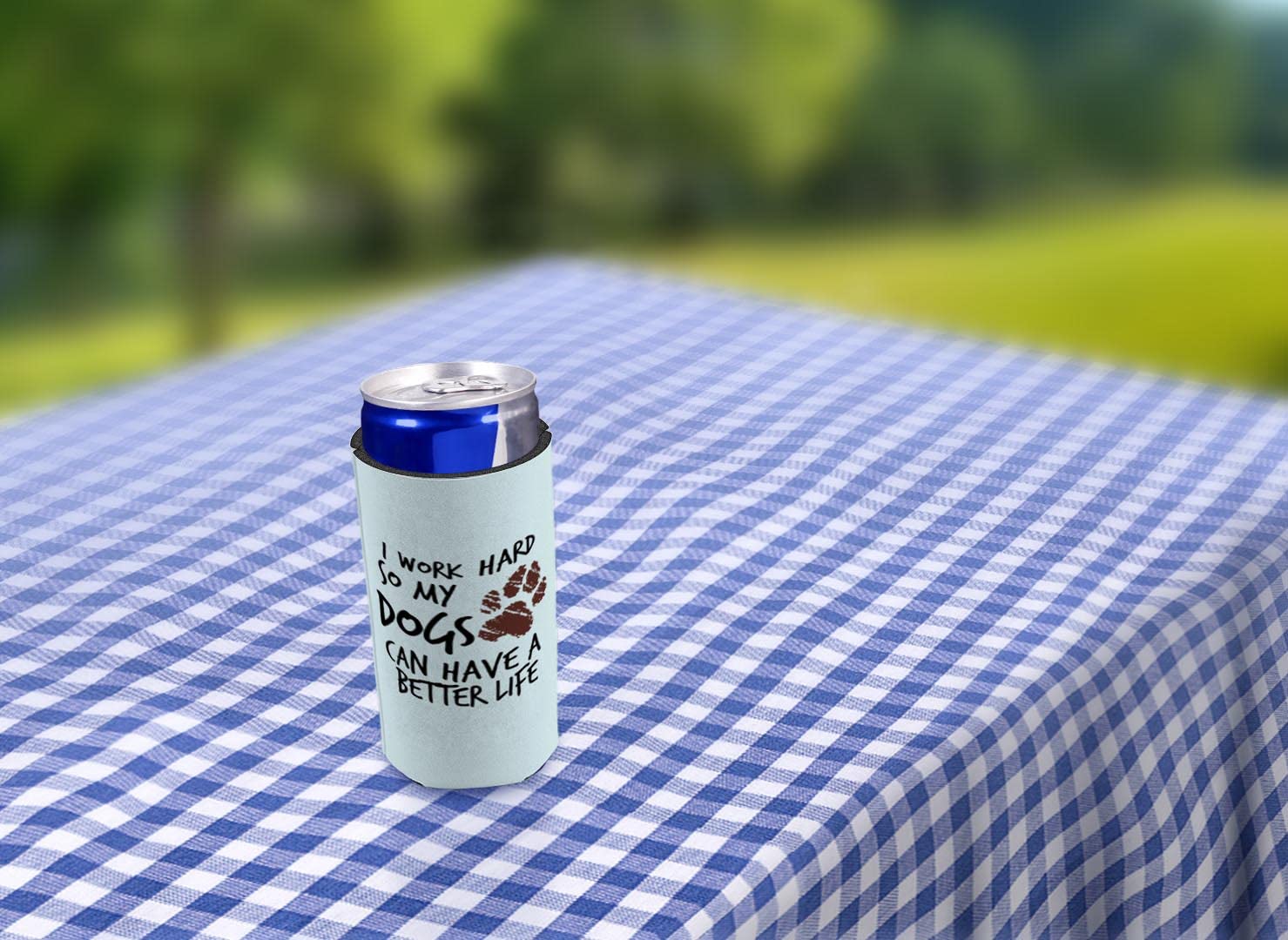 48-Pack Ultra Slim Dog Paw Print Can Coolers - Perfect Gift for Dog Lovers & Men Who Work Hard for Their Pets - Ideal for Backyard BBQs, Camping & Pet-Friendly Parties