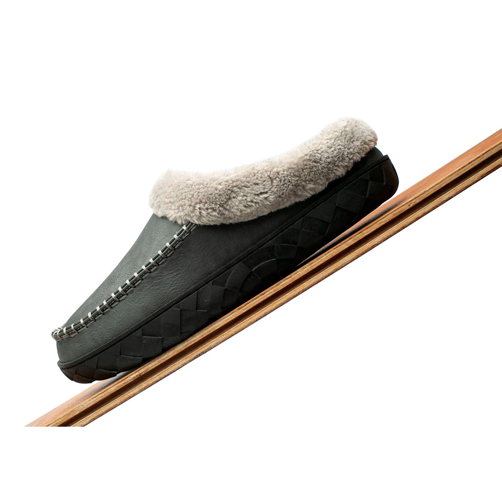 WOTTE Men's Moccasin Slippers - Soft Microsuede with Fleece Lining & Memory Foam - Comfortable House Shoes for Indoor/Outdoor Wear - Perfect for Home, Office, and Travel