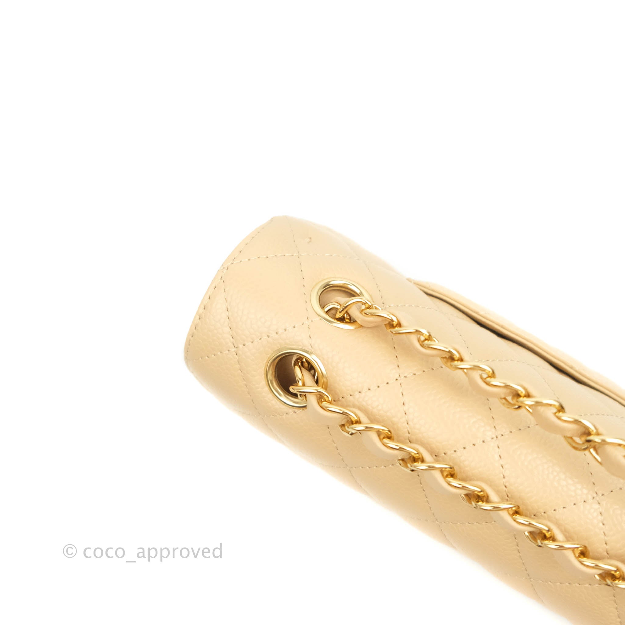 Chanel Classic Medium Double Flap Bag in Beige Caviar Leather with Gold Hardware - Luxury Designer Handbag for Women, Perfect for Work, Evening Events & Special Occasions