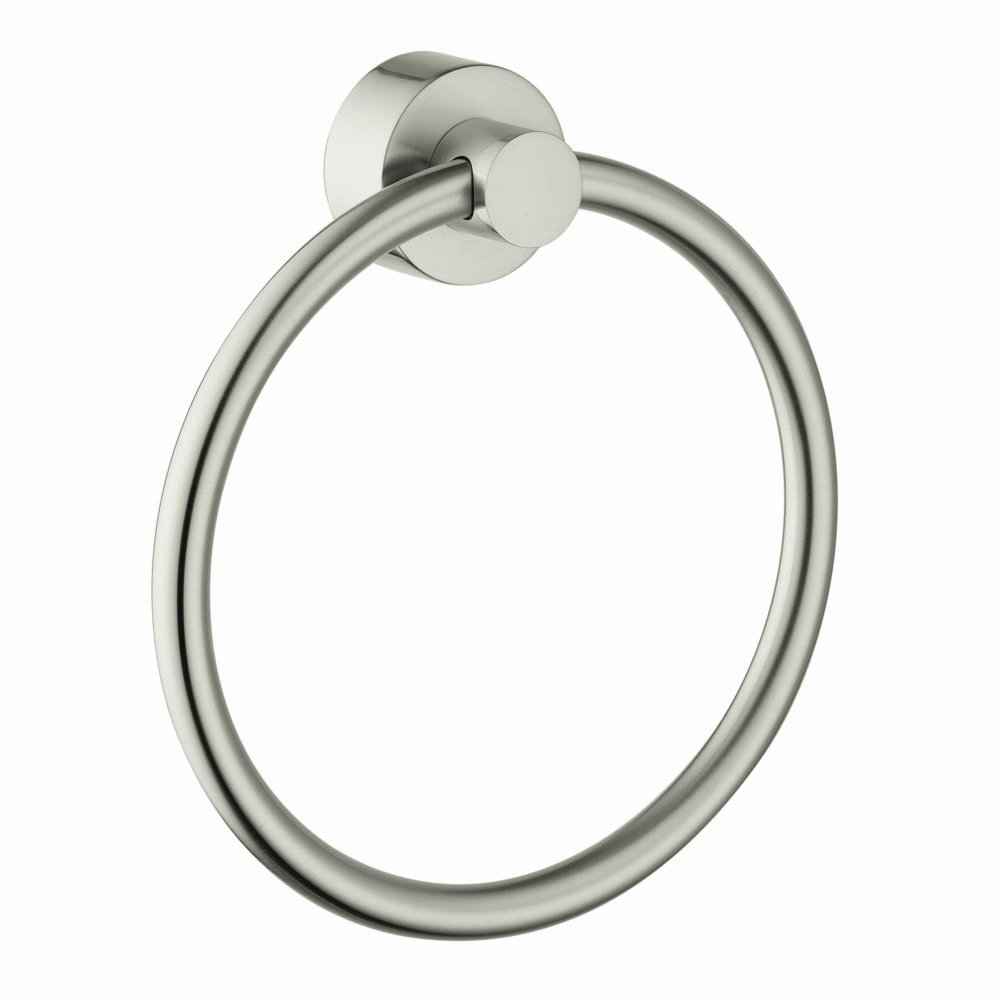 AXOR Luxury 8-inch Modern Towel Ring Holder in Brushed Nickel Finish - Premium Bathroom Accessory for Spa, Hotel & Upscale Home Decor (Model 41521820)