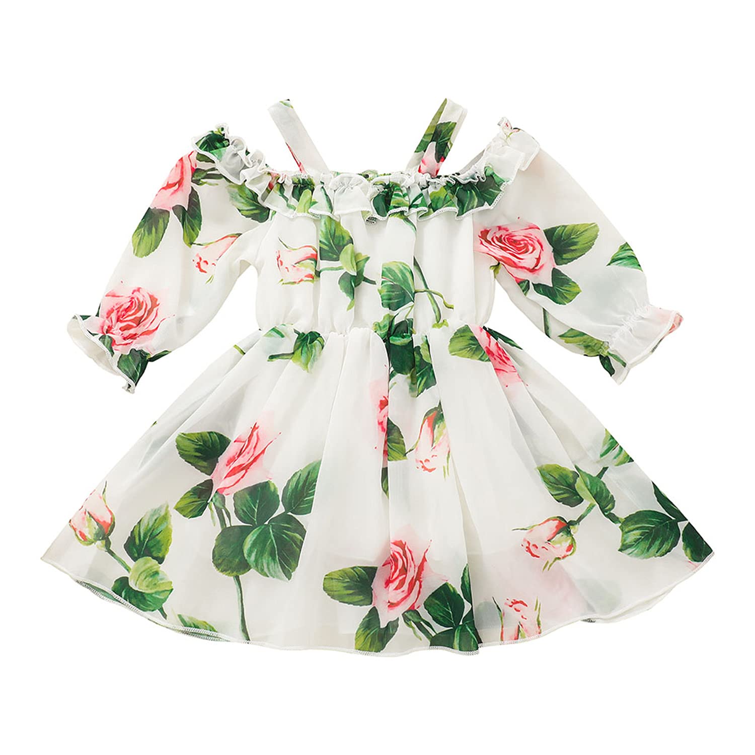 VINUOKER Floral Toddler Girl Dress - Summer & Fall Baby Girls Sundress, Casual Kids Clothes for Little Girls | Perfect for Playdates, Birthday Parties & Outdoor Activities