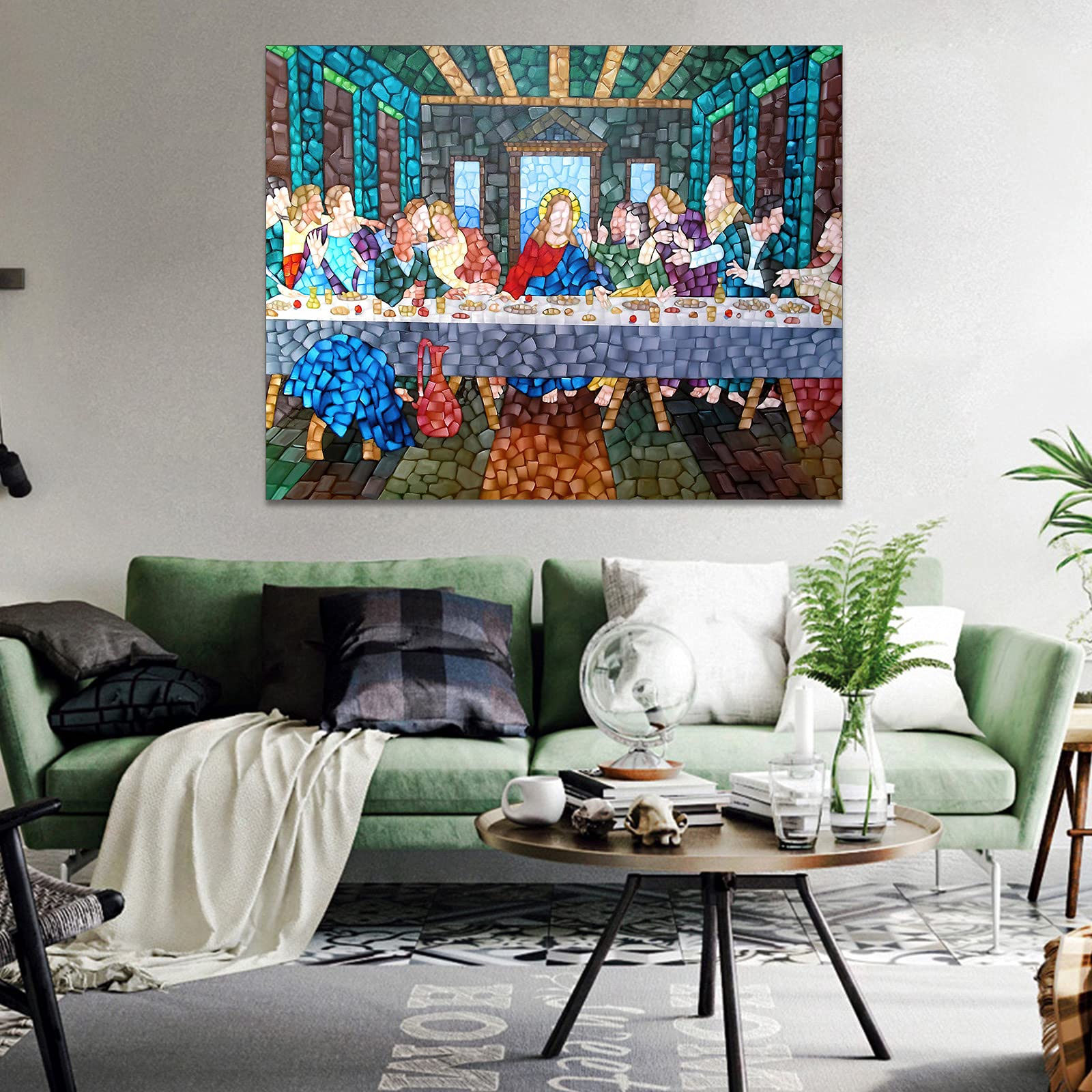 TIMUBA The Last Supper Canvas Wall Art - 28x40 Inches Christian Jesus Painting for Dining Room Decor, Home & Church Wall Decorations | Perfect for Religious Gifts, Living Room & Office