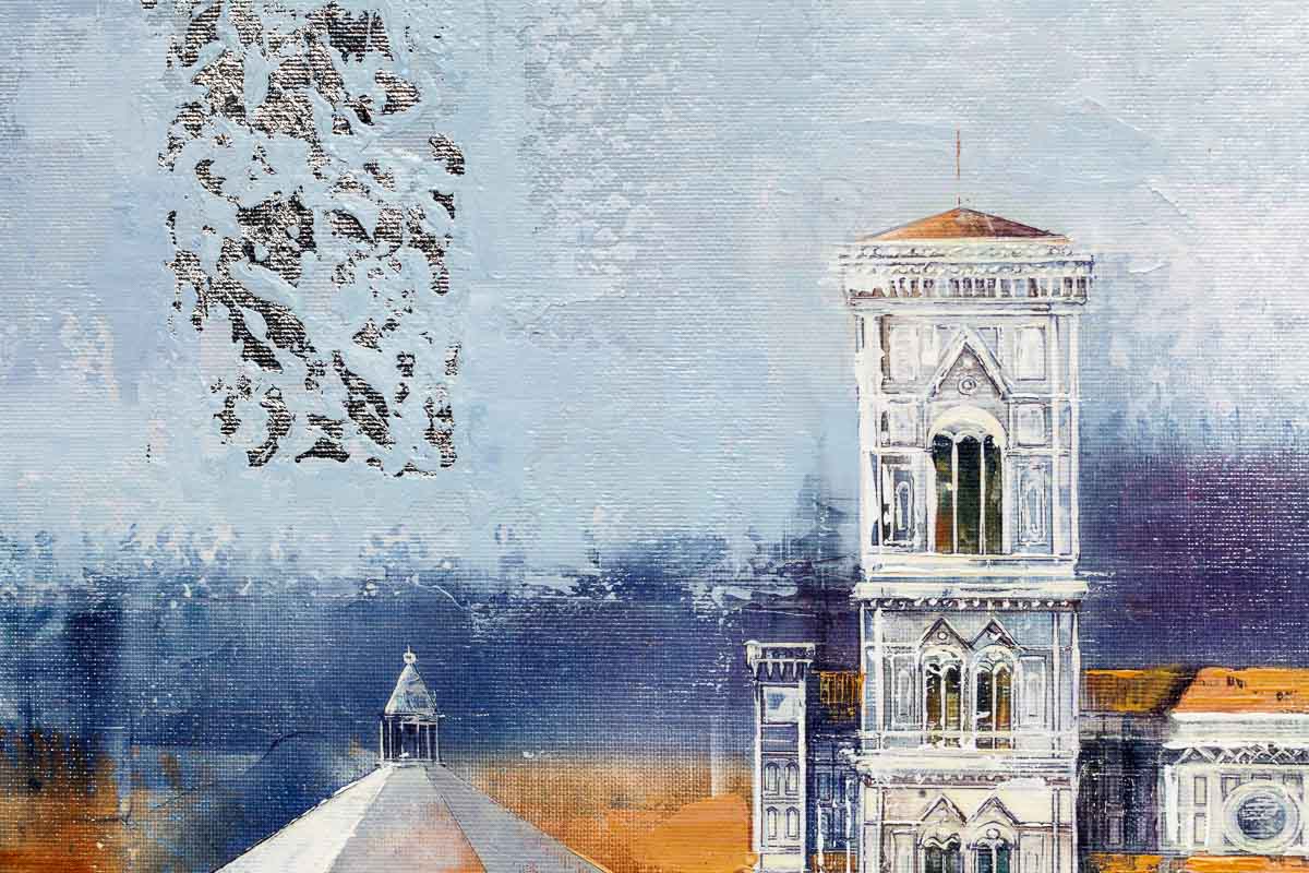 Original Florence Italy Landscape Painting - Wall Art Decor for Living Room, Bedroom & Office