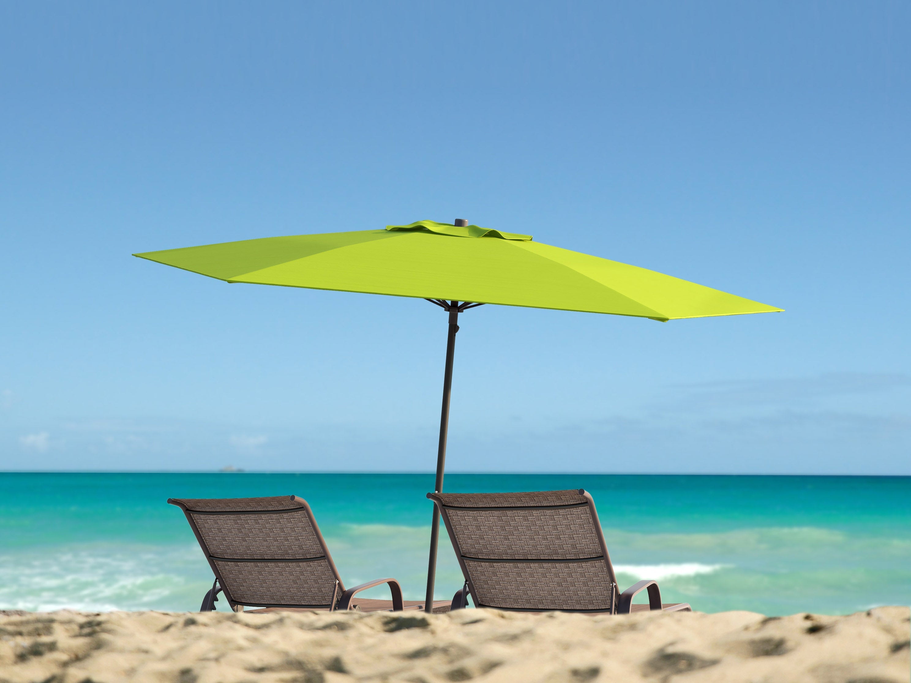7.5ft Lime Green Beach Umbrella - UV Protection, Windproof, Portable Sun Shade for Outdoor, Pool, Sand & Picnic - Perfect for Beach, Backyard, and Camping