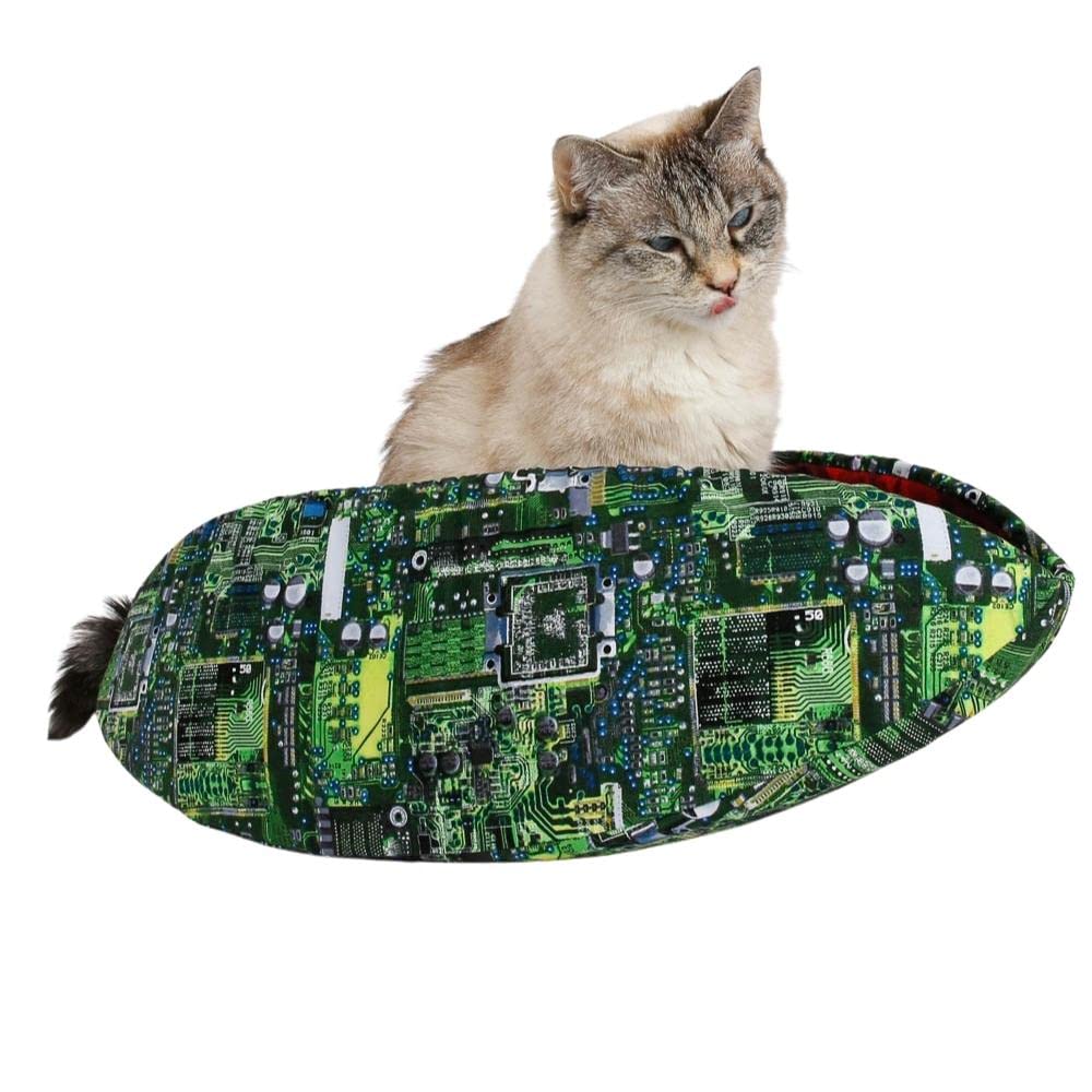Modern Cat Canoe Bed - Soft & Cozy Pet Bed for Cats - Perfect for Home, Office & Computer Desks - Indoor Comfort for Your Feline Friend