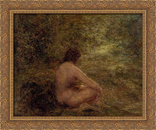 The Bather 24x20 Gold Ornate Wood Framed Canvas Art Print by Ignace Henri Jean Fantin Latour - Classic French Oil Painting Reproduction for Living Room, Bedroom & Office Decor