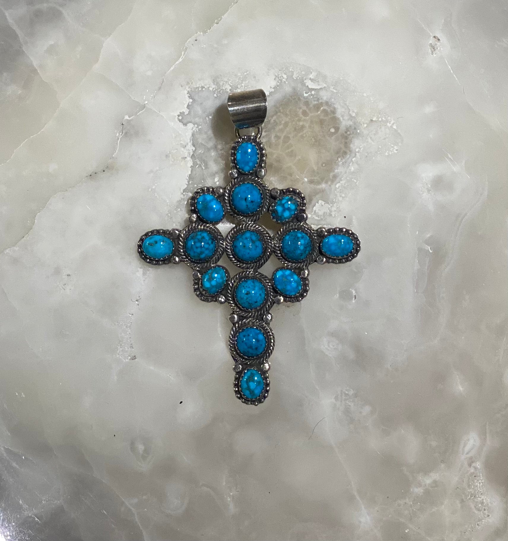 Turquoise Cross Pendant Necklace for Women - Medium Size Spiritual Jewelry Gift for Baptism, Confirmation & Everyday Wear