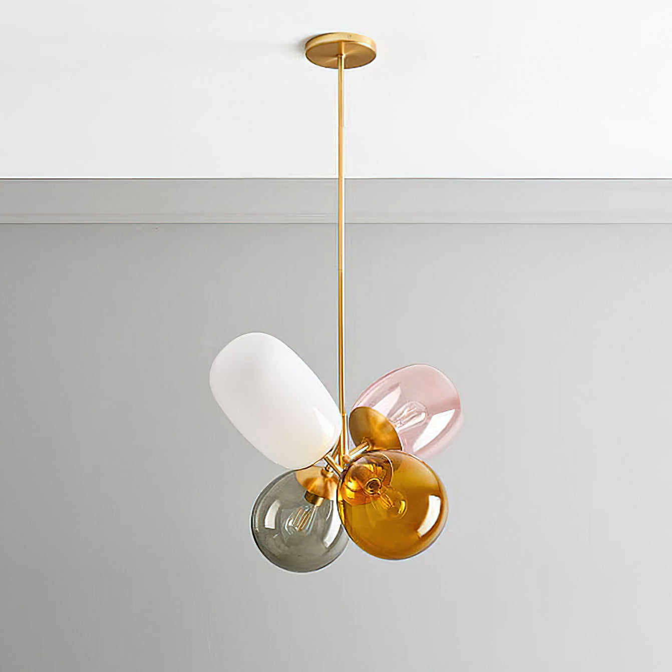 Elegant Balloon Glass Pendant Light - Modern Hanging Chandelier for Dining Room, Kitchen Island & Bedroom Decor