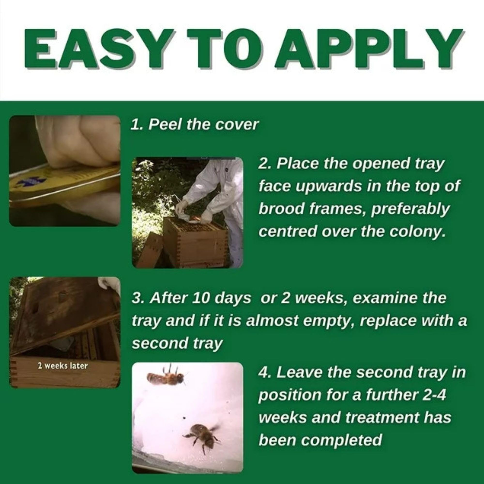 Apiguard ONE Box of 10x50g Varroa Mite Treatment Trays for Honey Bee Hives - 2 Trays per Hive Recommended - Natural Beehive Protection by Vita Bee Health - Perfect for Beekeepers & Apiary Maintenance