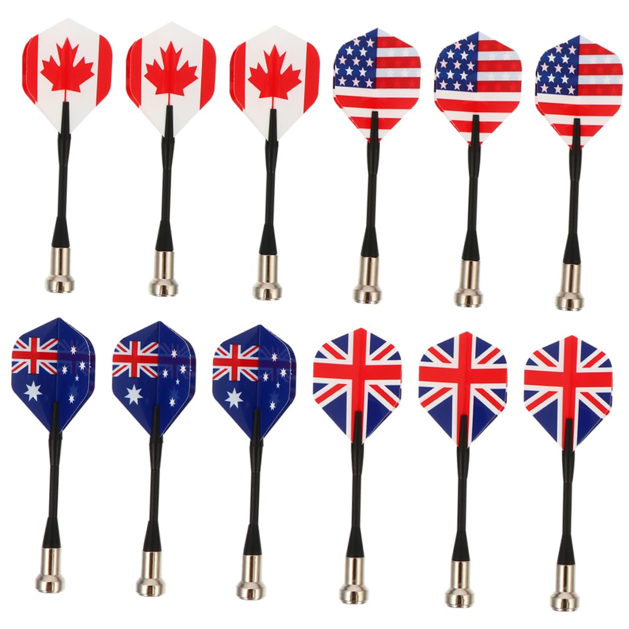 12-Piece Magnetic Dart Board Set with Country Flags - Safe Plastic Darts for Kids, Interactive Indoor/Outdoor Toy for Parties, Holidays & Family Game Nights