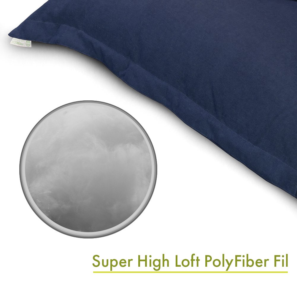 Majestic Home Goods Villa Floor Pillow - Navy Blue Large Floor Cushion for Living Room, Bedroom & Outdoor Use - Comfortable Floor Seating for Yoga, Meditation & Lounging