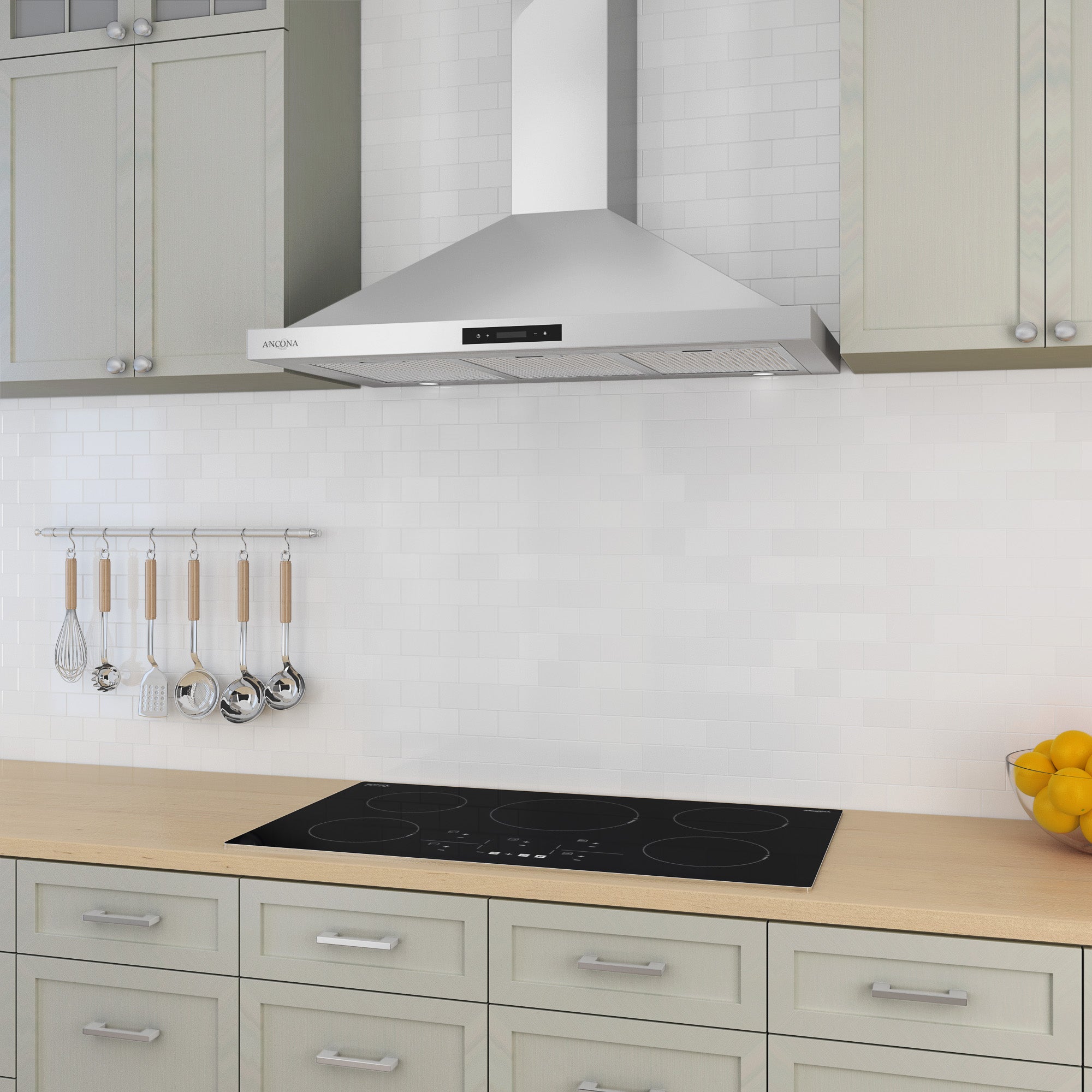 WPR436 Convertible Wall Pyramid Range Hood - Stainless Steel Kitchen Vent Hood with 3 Speed Settings - Perfect for Modern Home Cooking & BBQ Outdoor Use