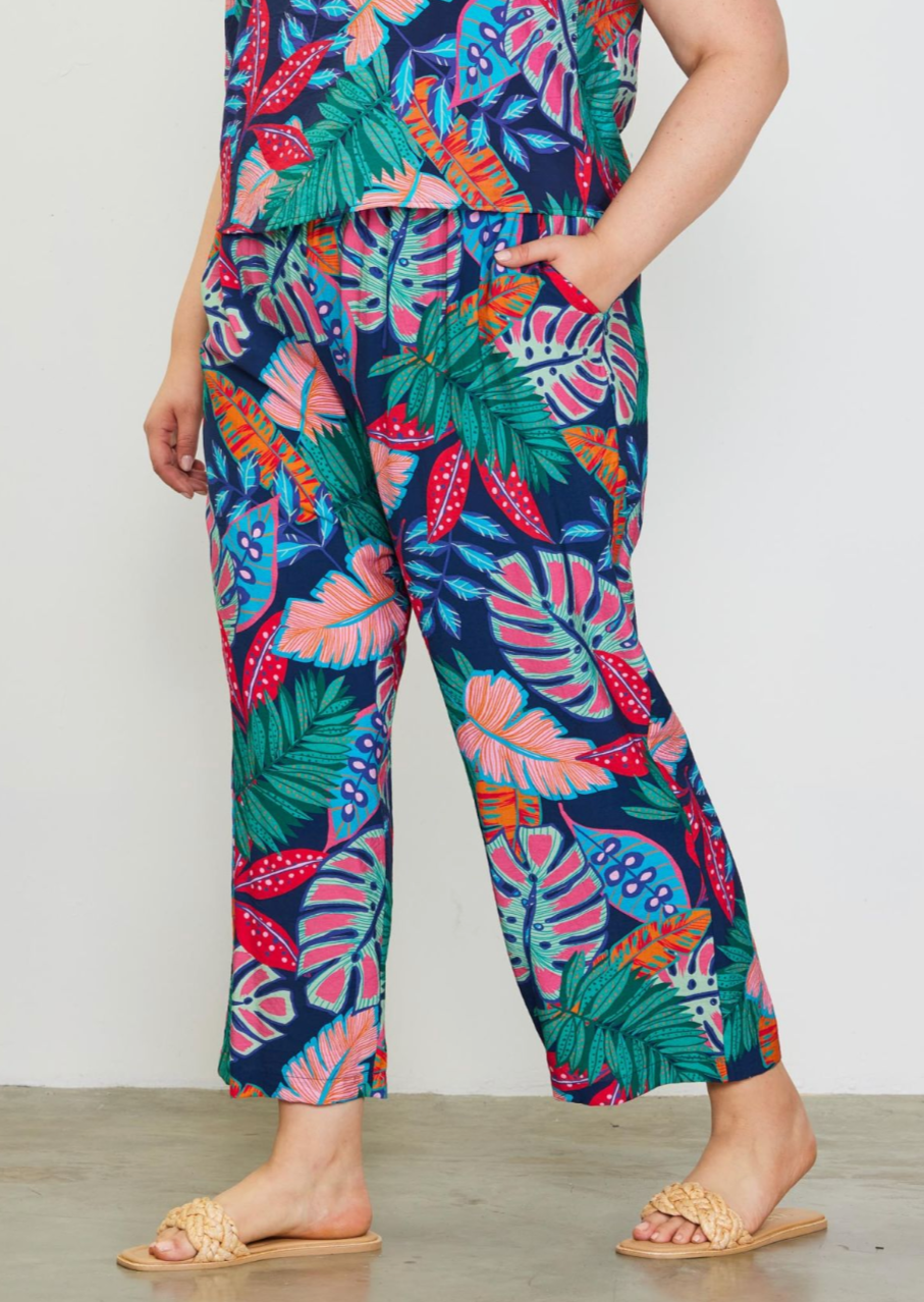 Stylish Tropical Print Pants for Women - Lightweight & Comfortable Summer Beachwear | Perfect for Vacations, Poolside Lounging & Casual Outings