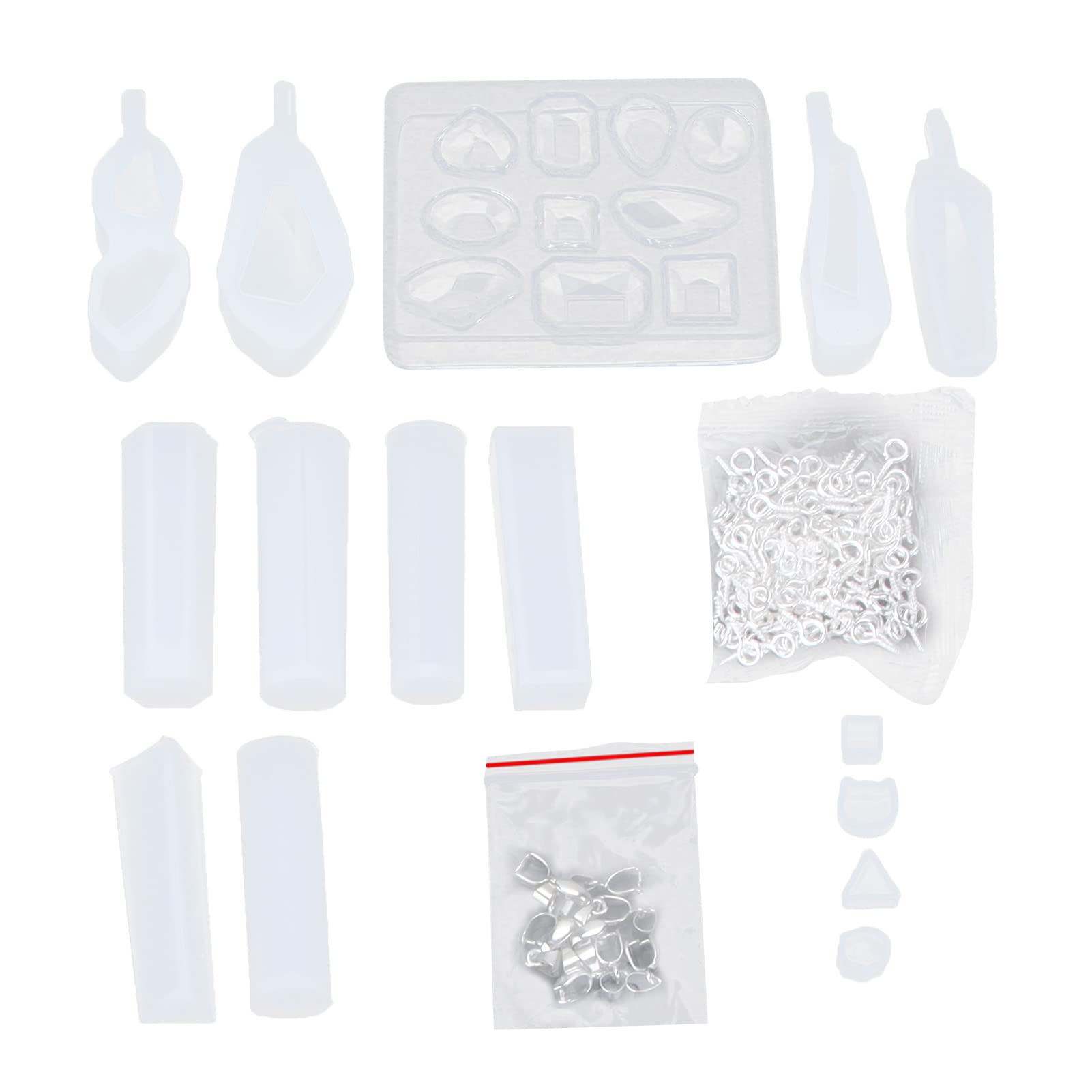 Premium Silicone Molds Set - Clear Transparent Resin Molds for DIY Jewelry Making, Easy Release Keychain, Earring & Necklace Crafting - Perfect for Handmade Gifts, Home Decor & Craft Projects