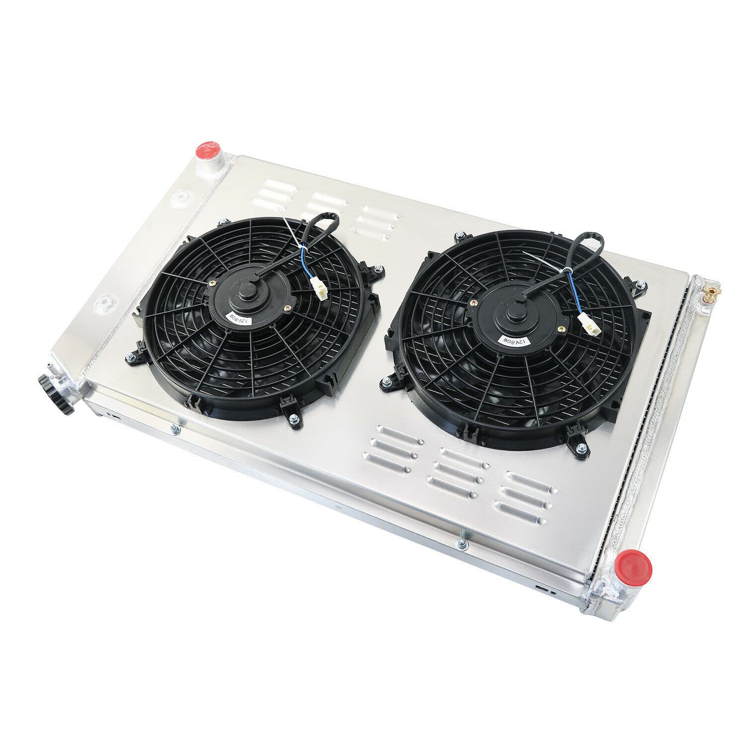 4 Row Aluminum Radiator Shroud Fan for 1970-1981 Pontiac Firebird & Trans Am 3.8L-6.6L I6 V8 Engine - High Performance Cooling System Upgrade for Classic Muscle Cars, Racing & Hot Rod Restoration Projects