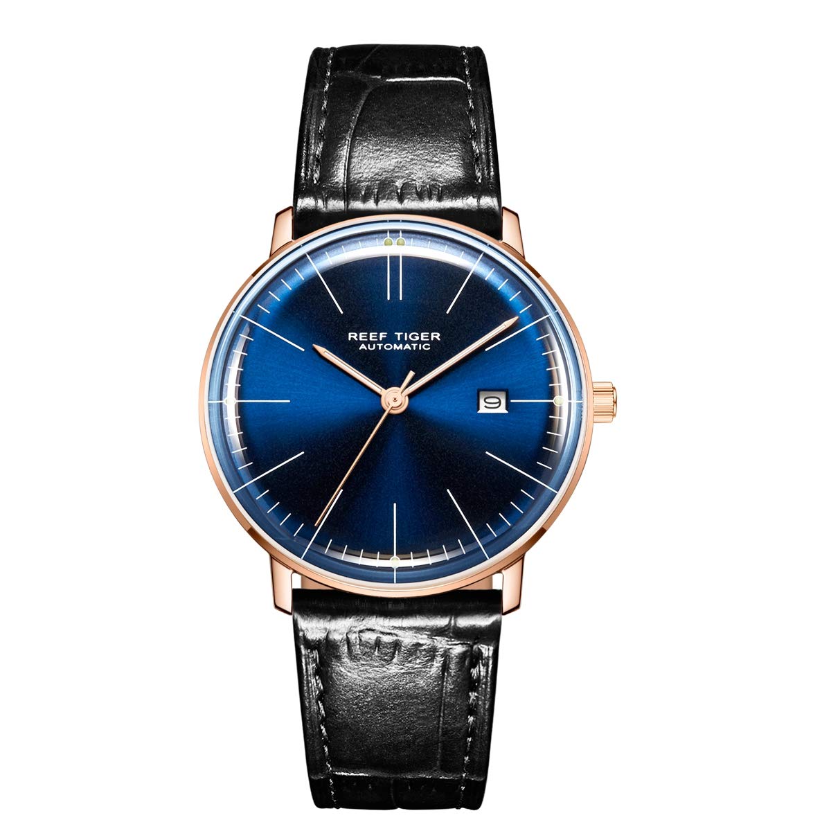 Reef Tiger Blue Dial Luxury Automatic Dress Watch for Men - Waterproof Stainless Steel RGA8215 - Perfect for Business, Formal Events & Gifting