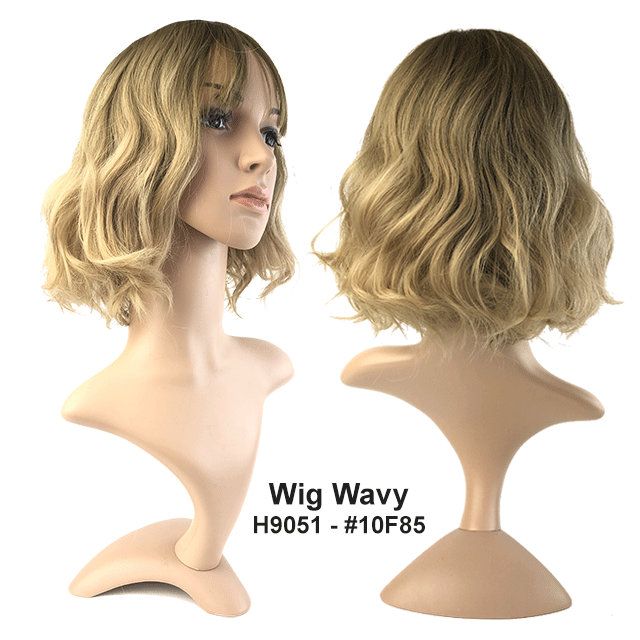 Wig 1022 T30 Medium Brown with Highlights - Natural Looking Human Hair Wig for Women - Perfect for Daily Wear, Cosplay & Special Occasions