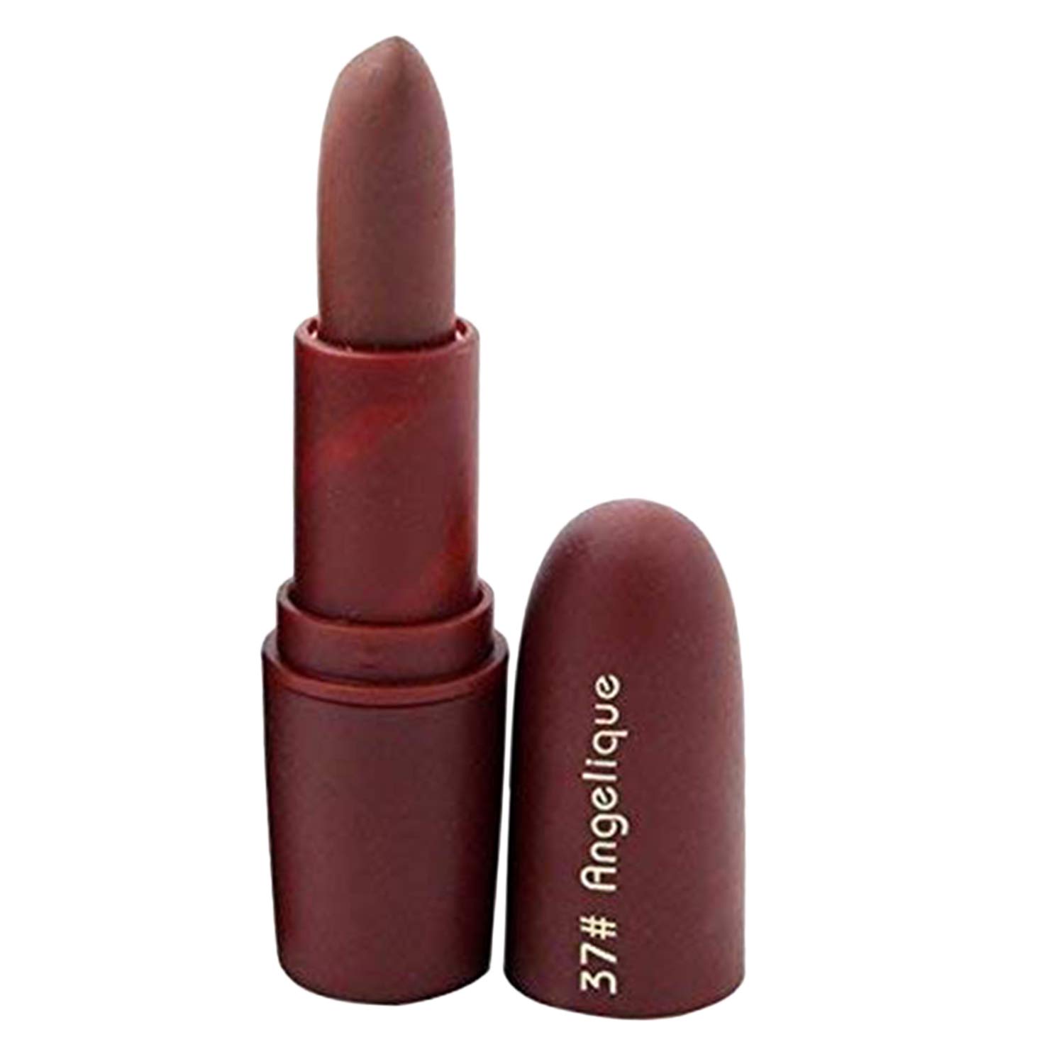 Miss Rose Creme Bullet Lipstick - Shade 37 Angelique (Brown), 3.4g - Long Lasting, Moisturizing Matte Lipstick for Everyday Wear & Special Occasions
