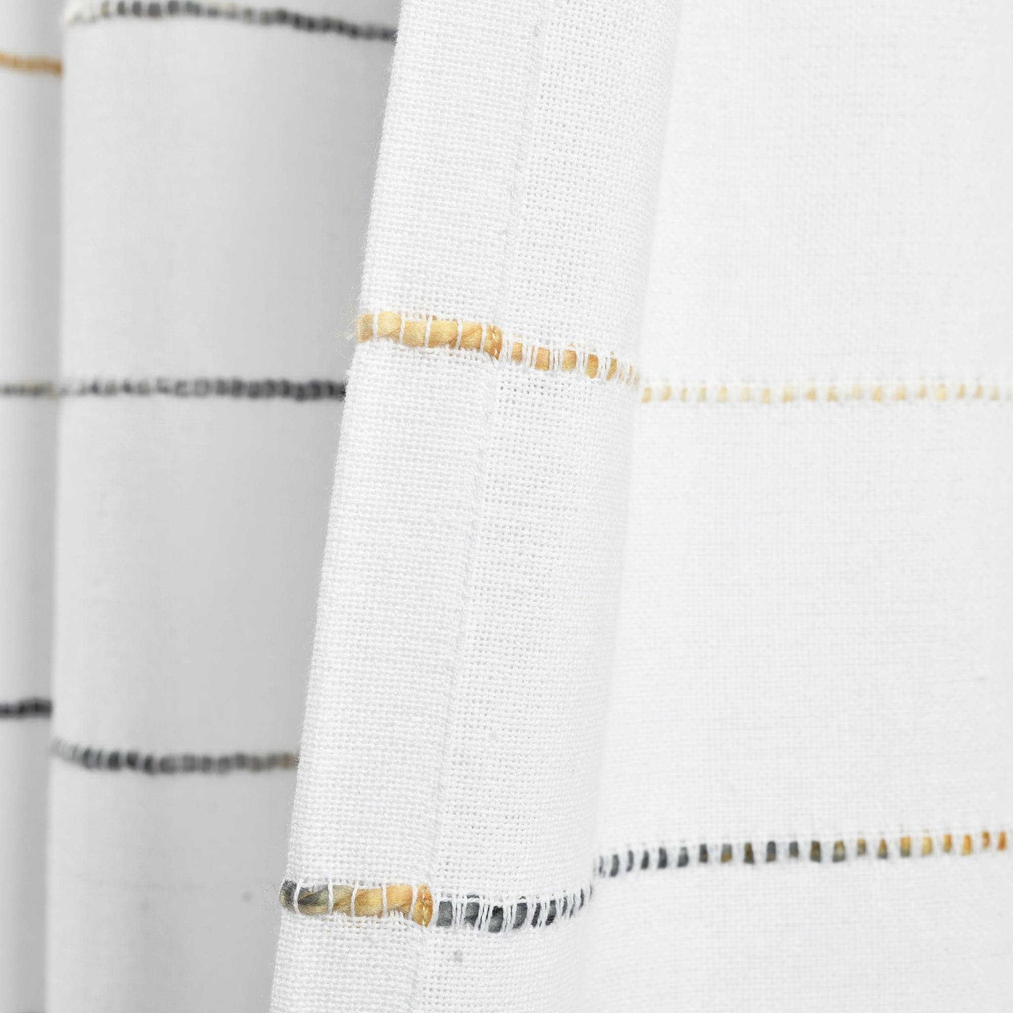 Ombre Stripe Yarn Dyed Recycled Cotton Blend Window Curtain Panel Set - Eco-Friendly Home Decor for Living Room & Bedroom