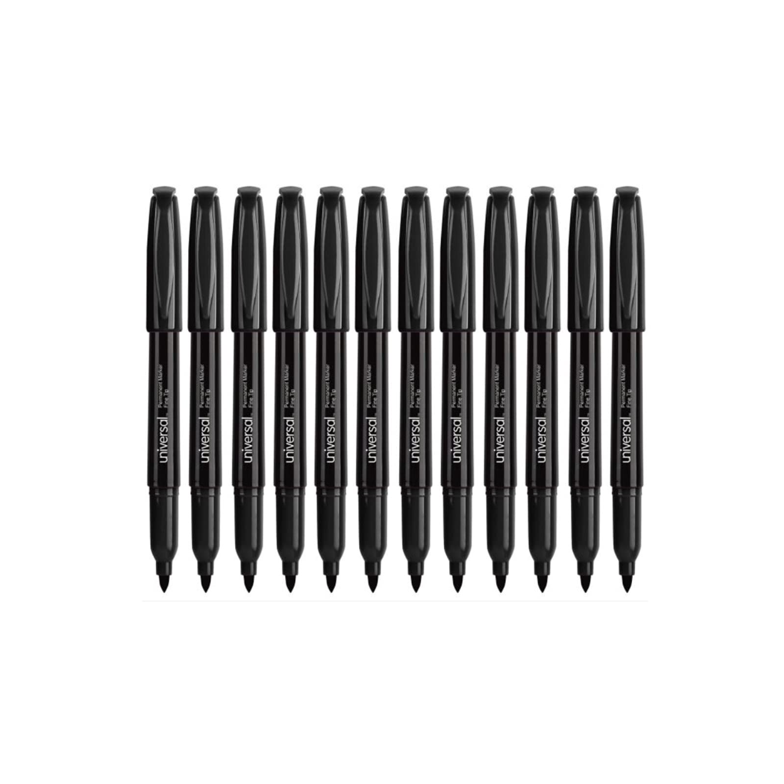 Universal Fine Point Permanent Markers - Black (12 Pack) for Office, School, Art & DIY Projects