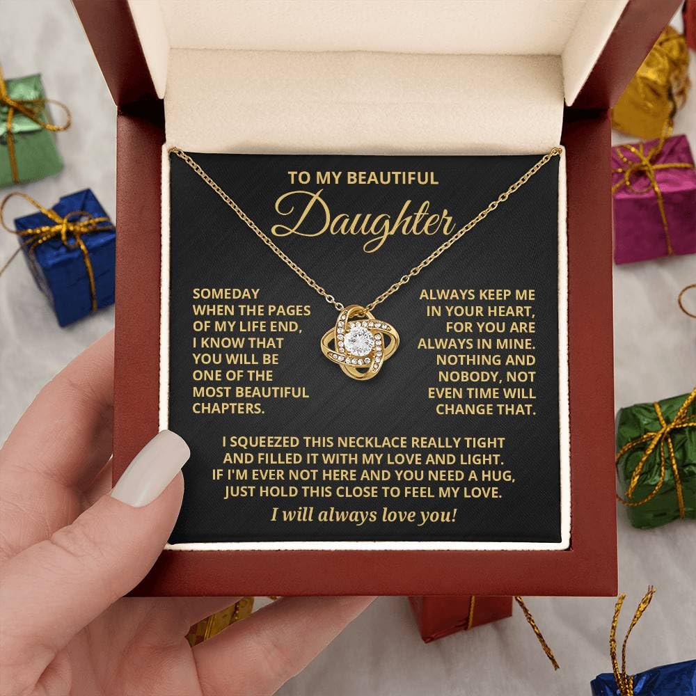 To My Daughter Necklace from Dad - Heartfelt Birthday Gift for Daughter from Mom with Elegant Gift Box | Personalized Jewelry for Special Occasions, Graduation, Christmas & Father-Daughter Bonding