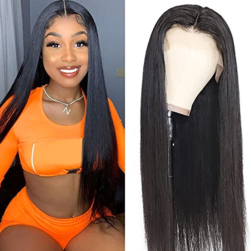 13x6 HD Lace Front Wigs for Black Women - 180% Density Straight Human Hair Wigs with Pre-Plucked Natural Hairline | Perfect for Daily Wear, Parties, Weddings & Special Occasions