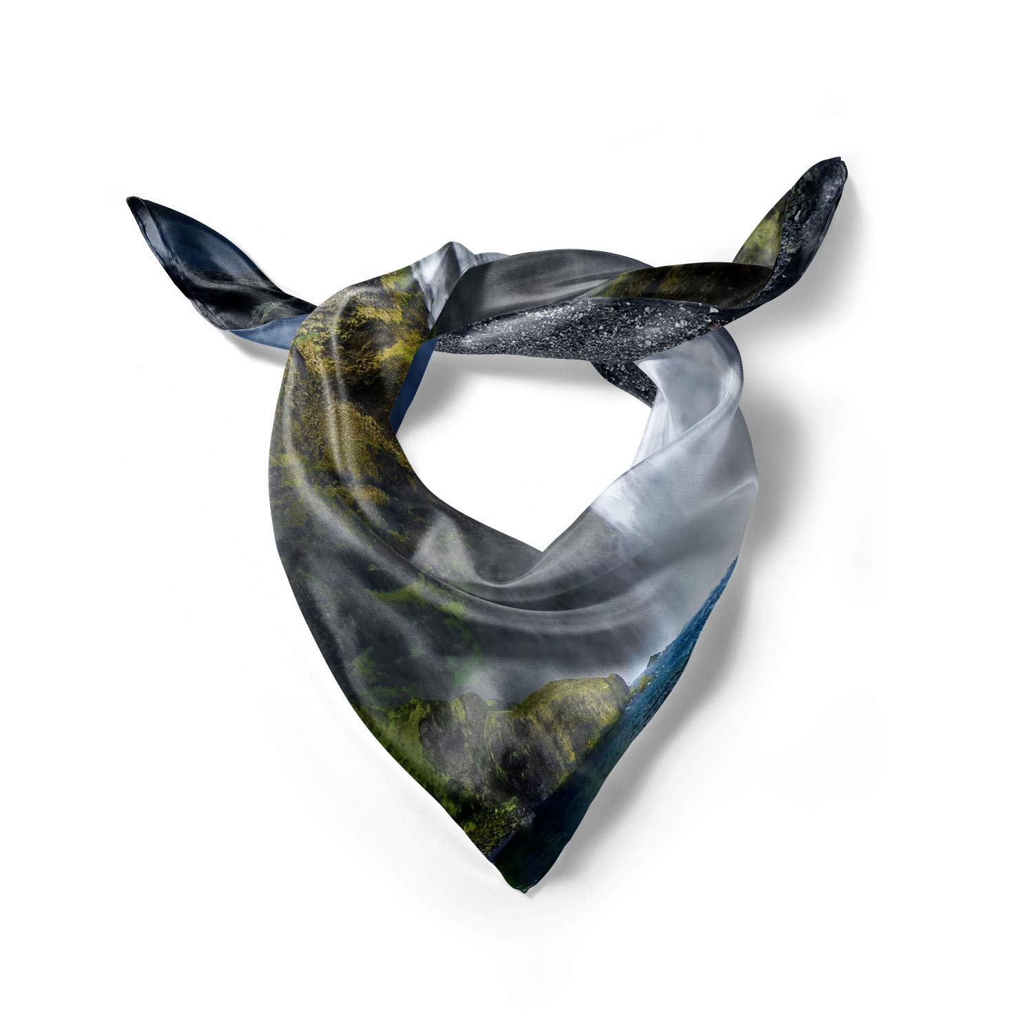 Ambesonne Landscape Hair Scarf - America Cliffs Scene Head Wrap for Women, Stylish Bandana & Headband for Outdoor Activities, Hiking, Travel & Fashion Accessories