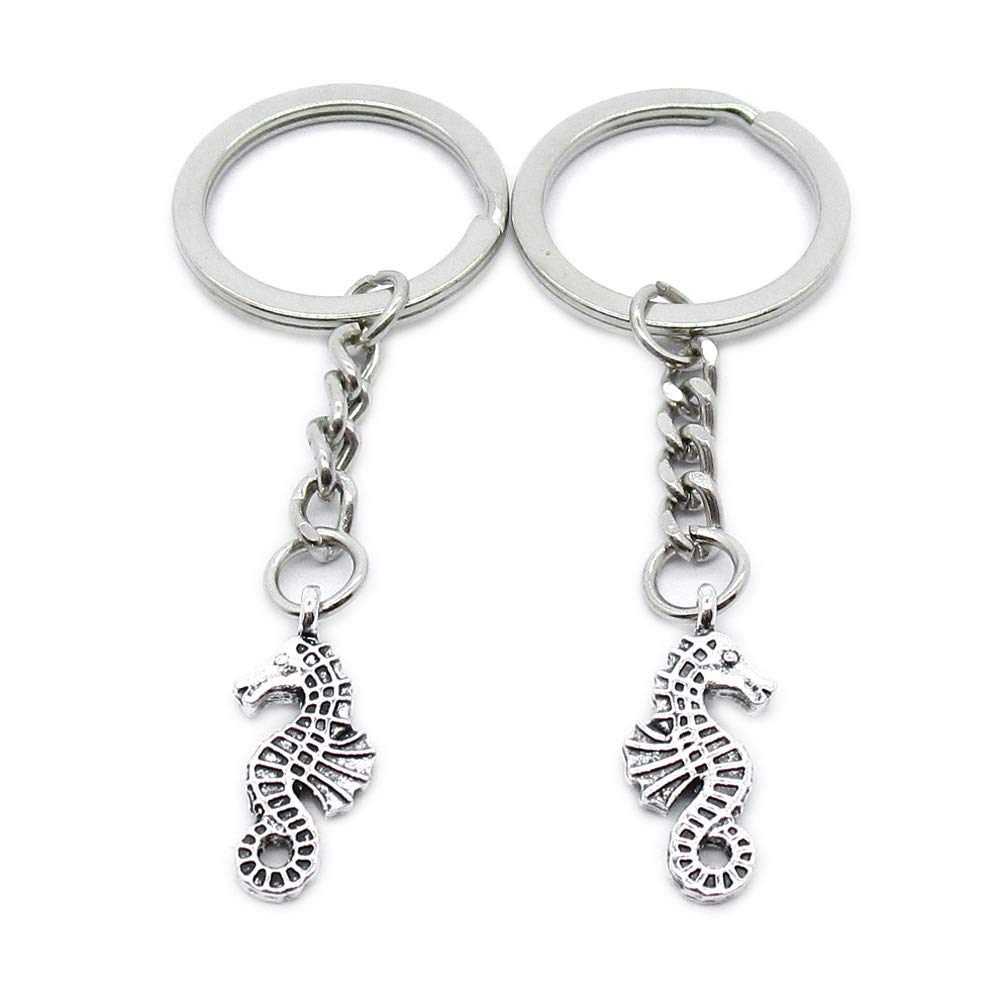 Antique Silver Seahorse Keychain - Vintage Metal Key Ring with Unique Sea Horse Design - Perfect for Gifts, Home Decor, and Beach-Themed Accessories