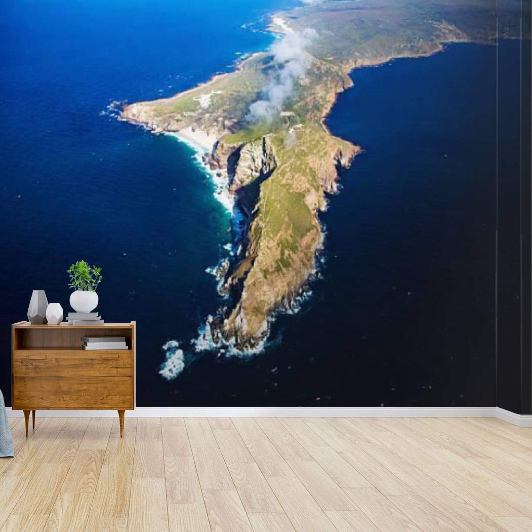Stunning Cape Point South Africa Aerial View Canvas Print - Peel & Stick Self-Adhesive Wallpaper Mural for Living Room Decor | African Landscape Wall Art | Home Craft Wall Decal & Poster Sticker