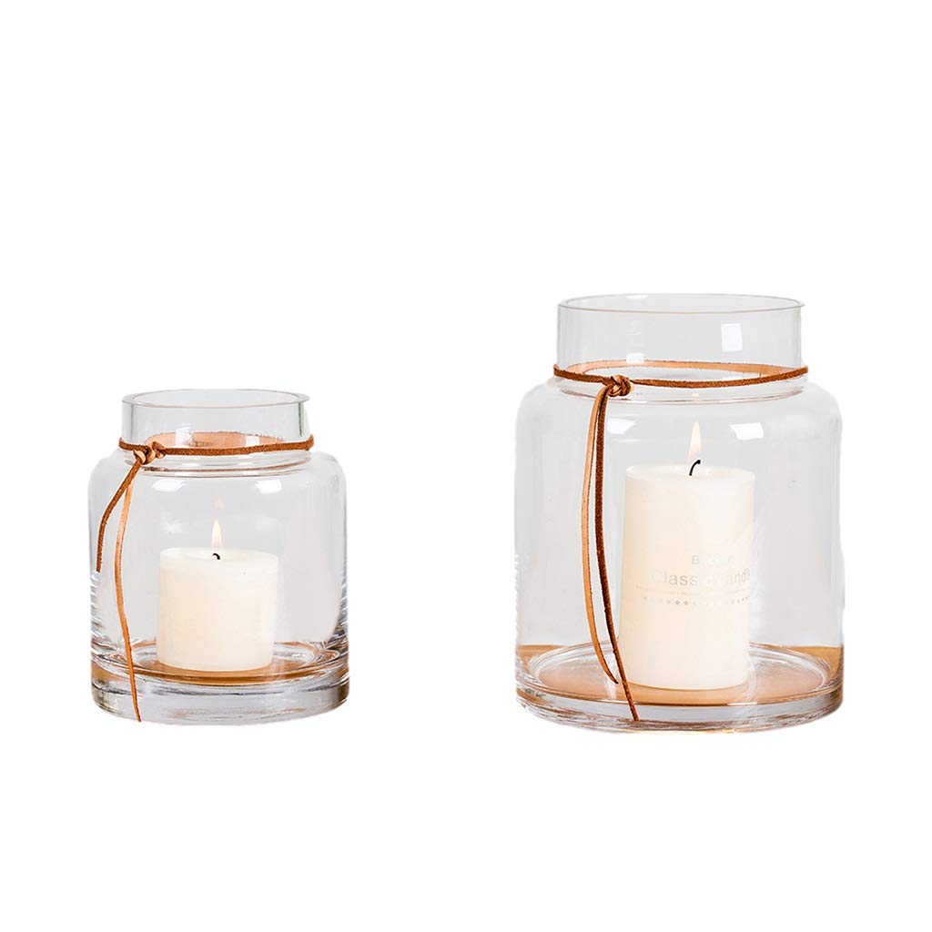 YIAAN Glass Candelabra Set - 6 Piece Decorative Candle Holders for Wedding Centerpieces, Dining Table Decor, Party Lighting & Fireplace Mantel Decorations | Elegant Home Decor Accessories (Color A)