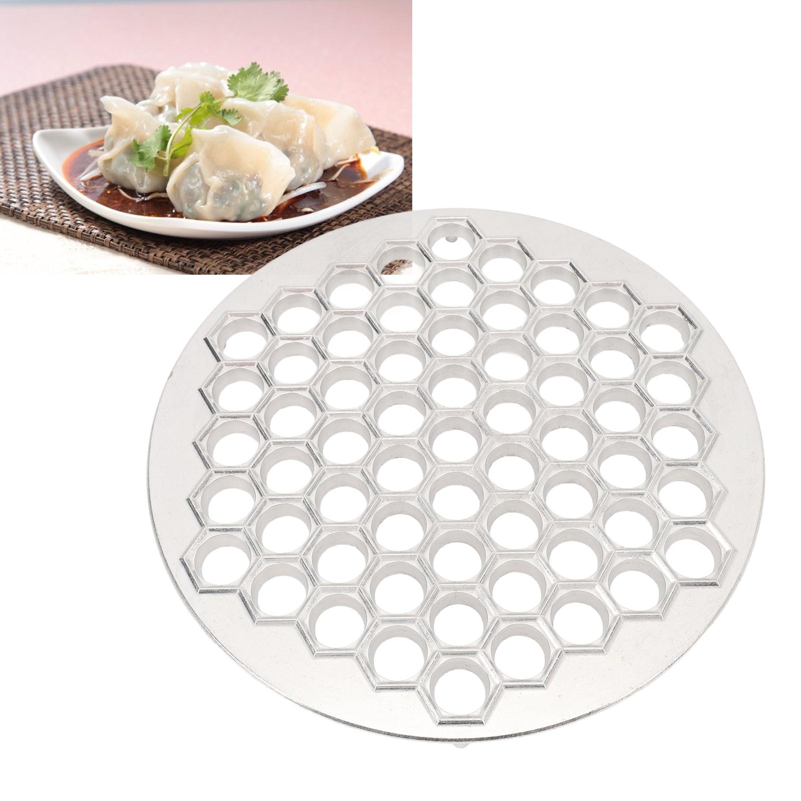 Premium Aluminum Alloy Russian Pelmeni Maker - 61-Hole Dumpling Press for Pelmeni, Ravioli & Pierogi - Commercial-Grade Kitchen Tool for Restaurants & Home Use - High-Strength Easy-to-Clean Design with Precision Holes - Perfect for Traditional Eastern European Cooking & Meal Prep