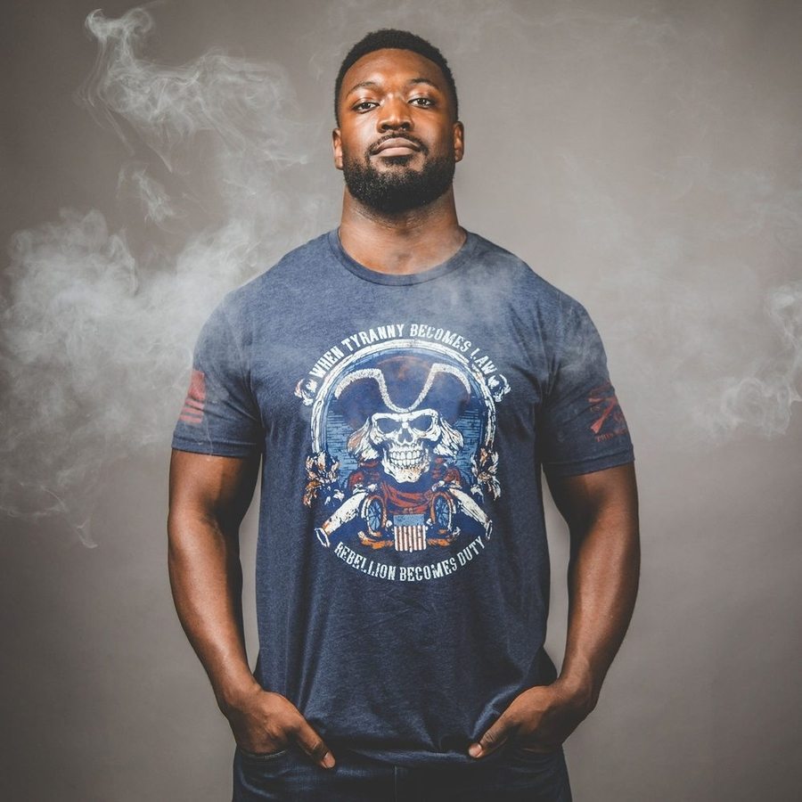 Rebellion Becomes Duty Graphic T-Shirt - Midnight Navy Blue Cotton Tee for Men & Women | Streetwear, Casual Outfits, Protest Fashion