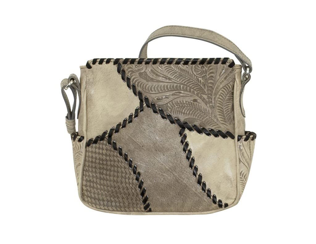 American West Leather Gypsy Patch Crossbody Bag for Women - Vintage Boho All Access Purse for Travel, Music Festivals & Everyday Use