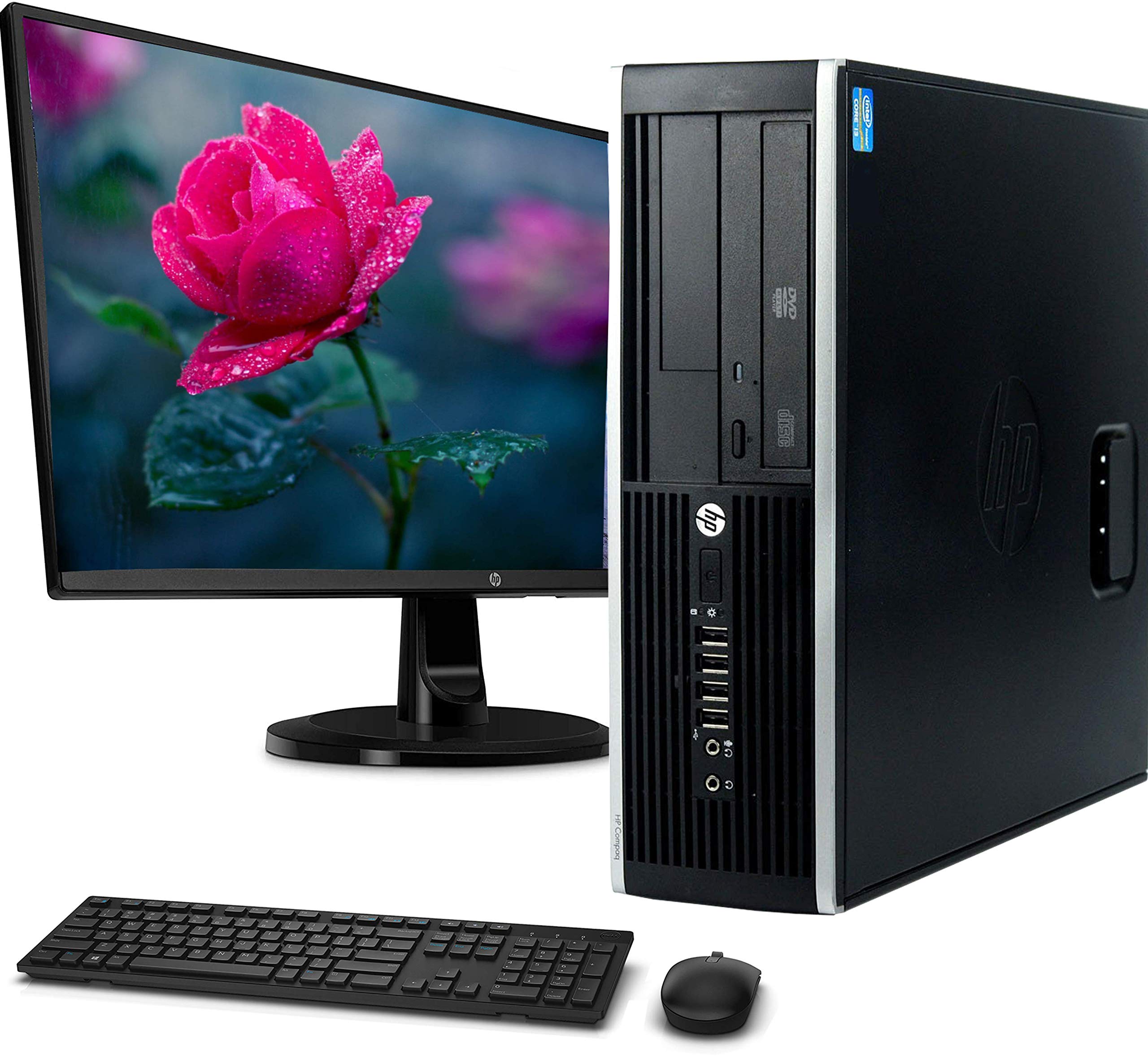 Renewed HP Elite 6300 Small Form Desktop PC - Intel Core i5 3.2GHz, 8GB RAM, 128GB M.2 SSD + 500GB HDD, WiFi & Bluetooth, Wireless Keyboard & Mouse, 22-inch FHD Monitor, Windows 10 Pro | Perfect for Home Office, Business Workstations & Remote Learning