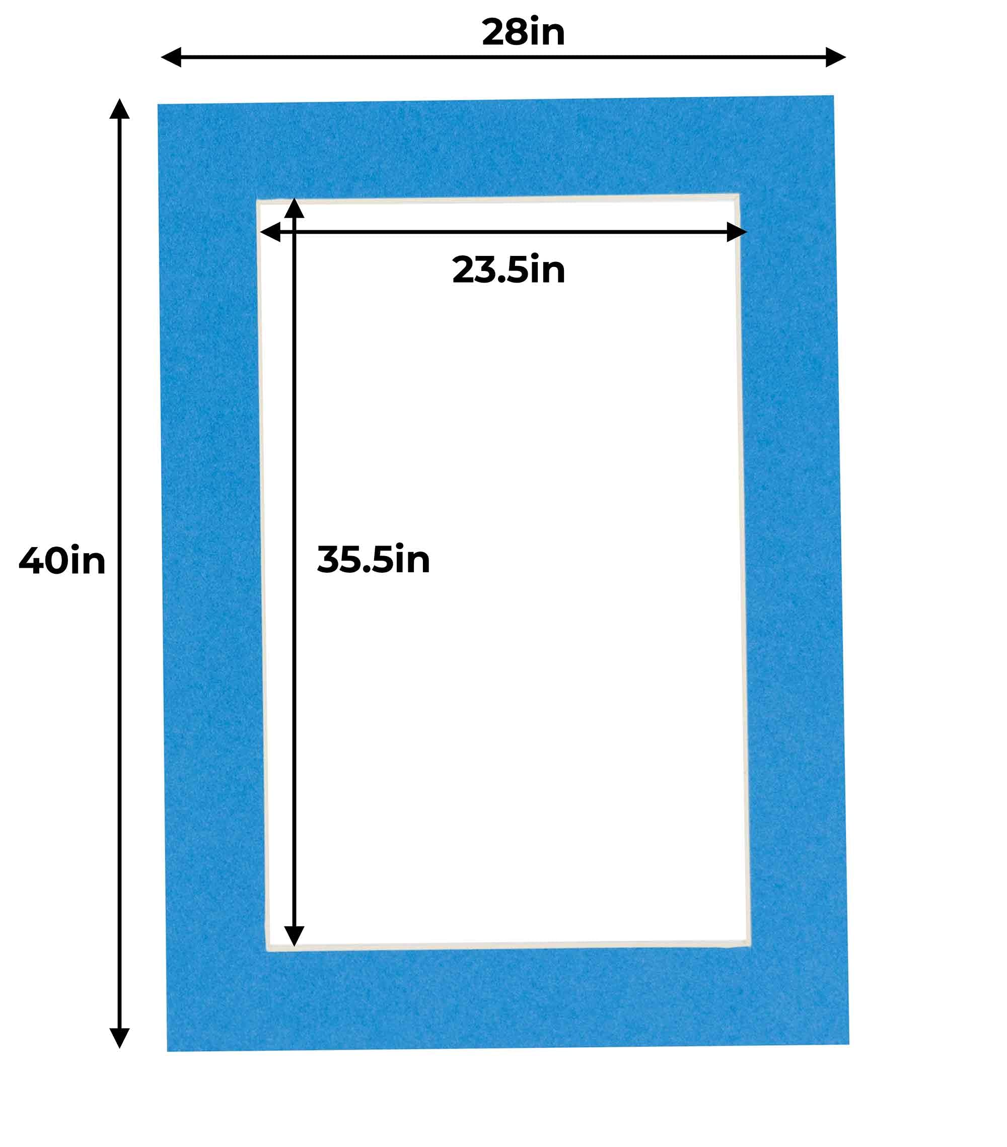 24x36 Acid-Free Bay Blue Precut Mat Board for 28x40 Picture Frame - Premium Photo Matte for Family Photos, Artwork & Framing | Perfect for Home Decor, Gallery Displays & Professional Show Kits (Pack of 1)
