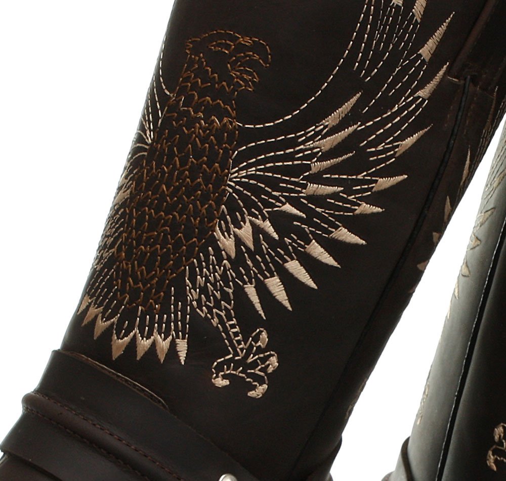 Bald Eagle Brown Men's Cowboy Boots - Western Style Leather Work Boots for Men - Durable & Comfortable Riding Boots for Country, Rodeo, and Outdoor Activities