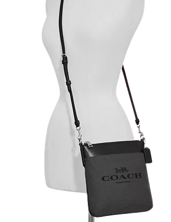 Coach Denim Jacquard Kitt Crossbody Bag - Stylish Women's Designer Handbag for Everyday Use, Work & Travel