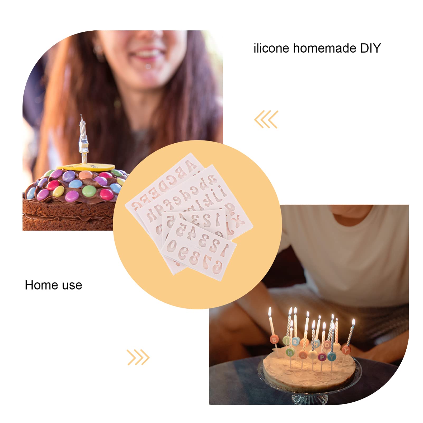 Hemoton 4-Piece Silicone Cake Mold Set - Number & Alphabet Chocolate Molds for Baking, DIY Decorations, Cupcakes, and Party Treats - Perfect for Birthdays, Weddings, and Holiday Desserts