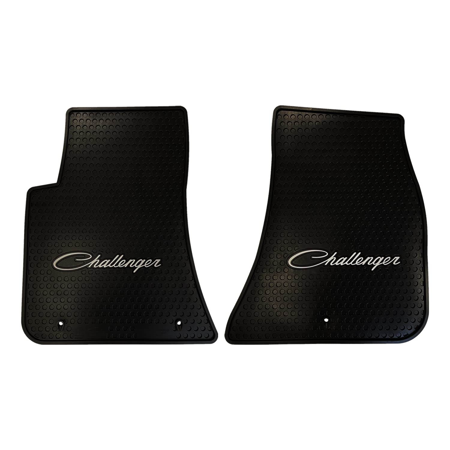 Lloyd Mats Custom-Fit All-Weather Rubber Floor Mats for Dodge Challenger RWD 2011-2023 (2-Piece Set - Silver Challenger, Black) | Heavy Duty Protection Against Dirt, Snow & Mud | Perfect for Daily Driving & Road Trips