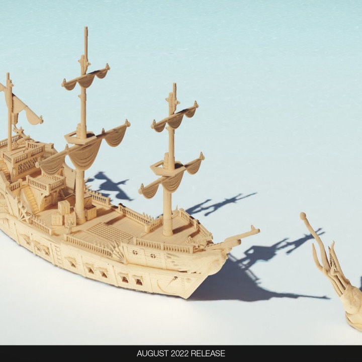 28mm Scale Warship Miniature - Battleship & Frigate Models for Dungeons and Dragons, Wargaming, and Tabletop RPG Scenes | Perfect for Naval Combat, Fantasy Adventures, and Collector Displays