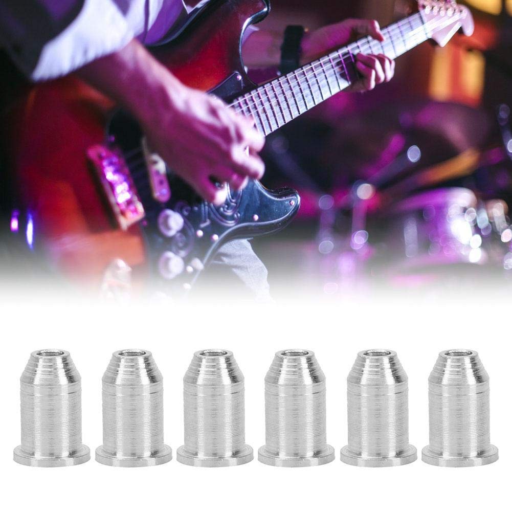 6-Piece Guitar Through Body String Ferrules for Electric Guitar - Premium Stainless Steel String Retainers for Enhanced Tuning Stability | Perfect for DIY Guitar Repair & Upgrades