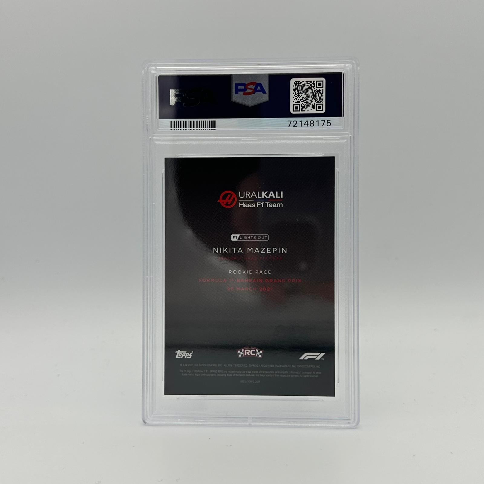 PSA 9 Graded Nikita Mazepin Rookie Race Rainbow Foil Trading Card - Perfect for Collectors and Sports Memorabilia Enthusiasts